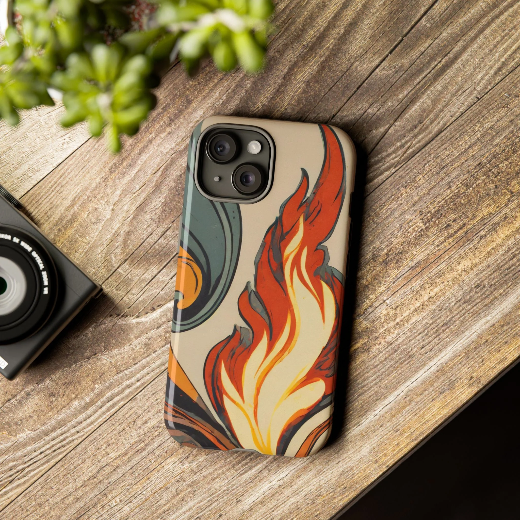 Artistic Flames Abstract Tough Phone Case - Image 86