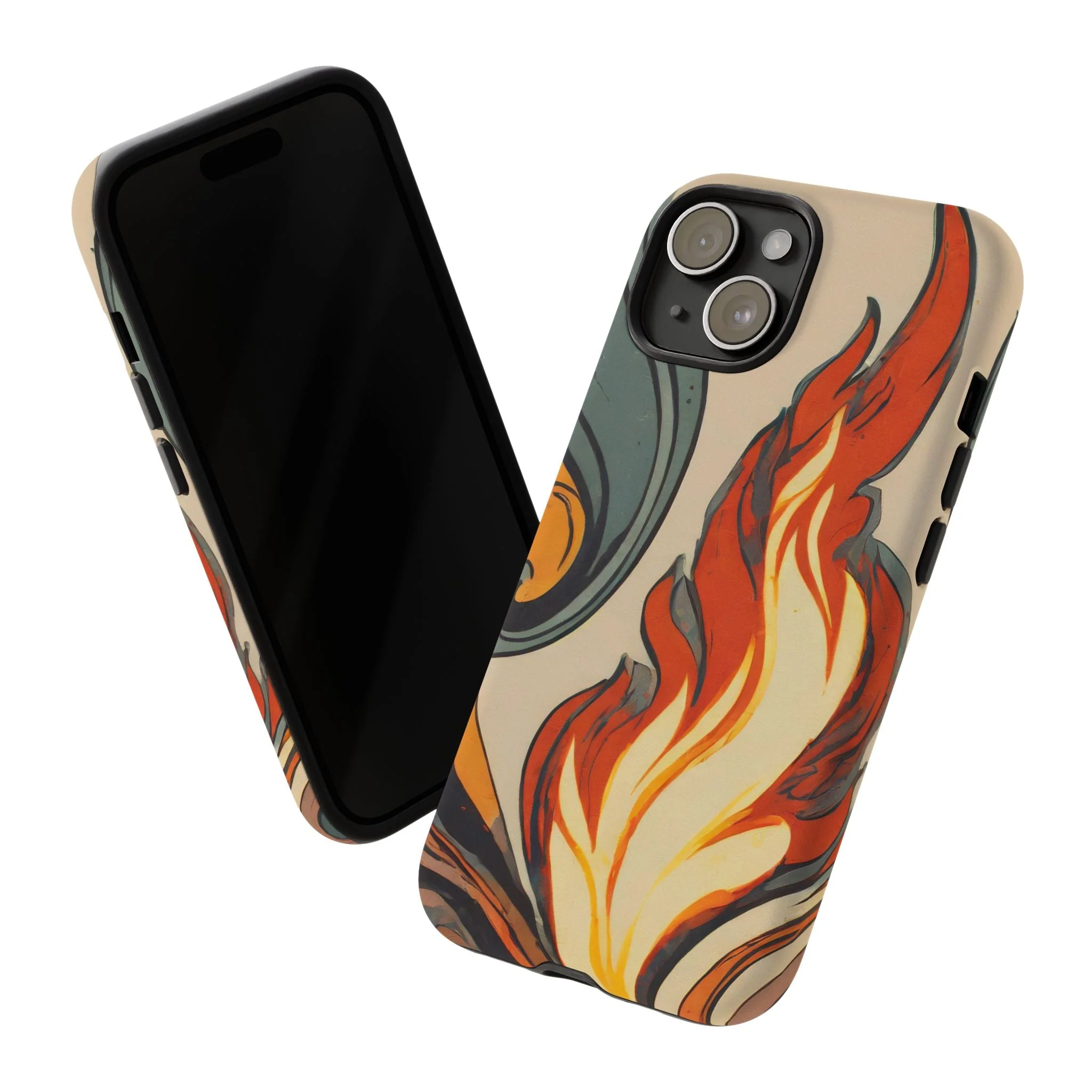 Artistic Flames Abstract Tough Phone Case - Image 87