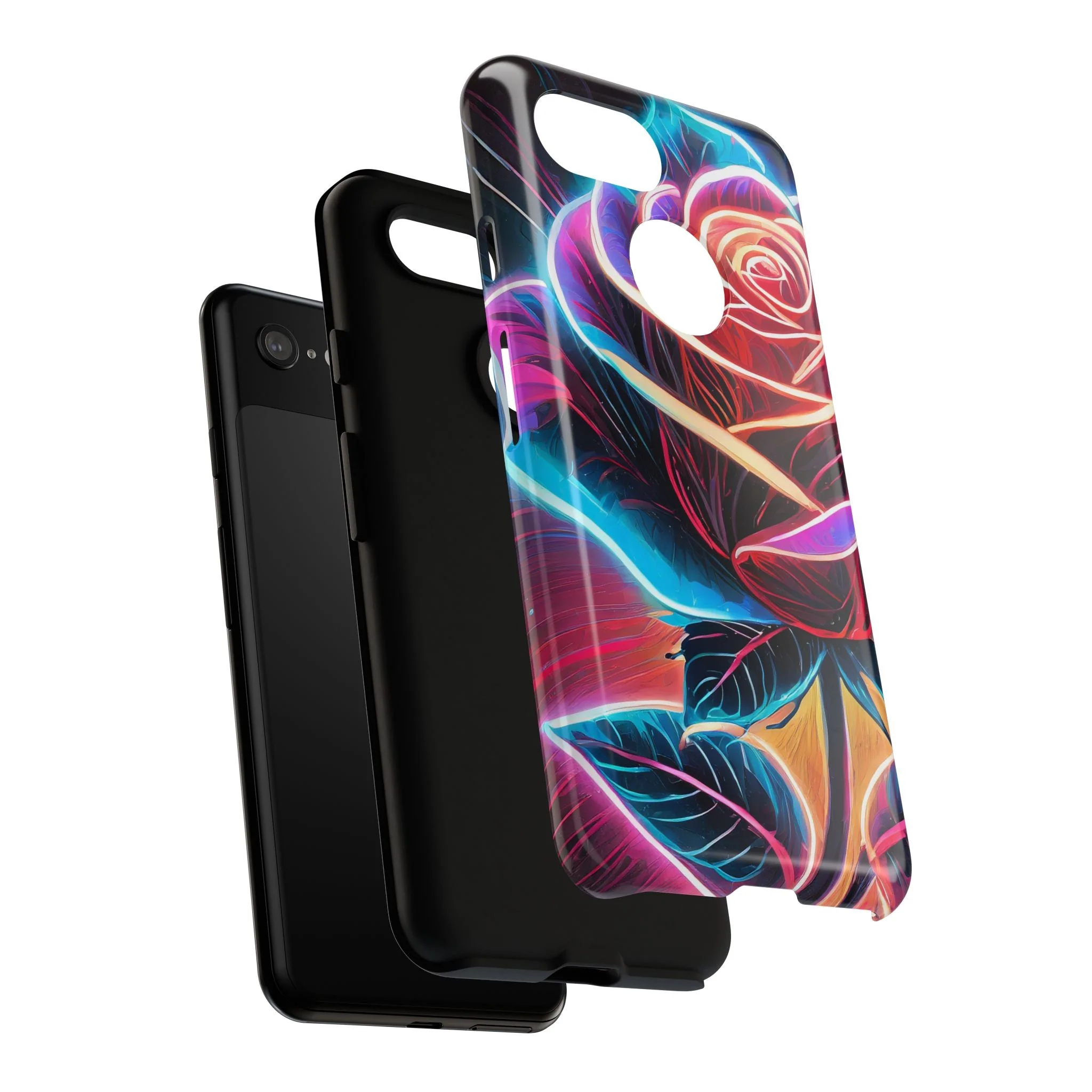 Artistic Neon Rose Tough Phone Case - Image 102