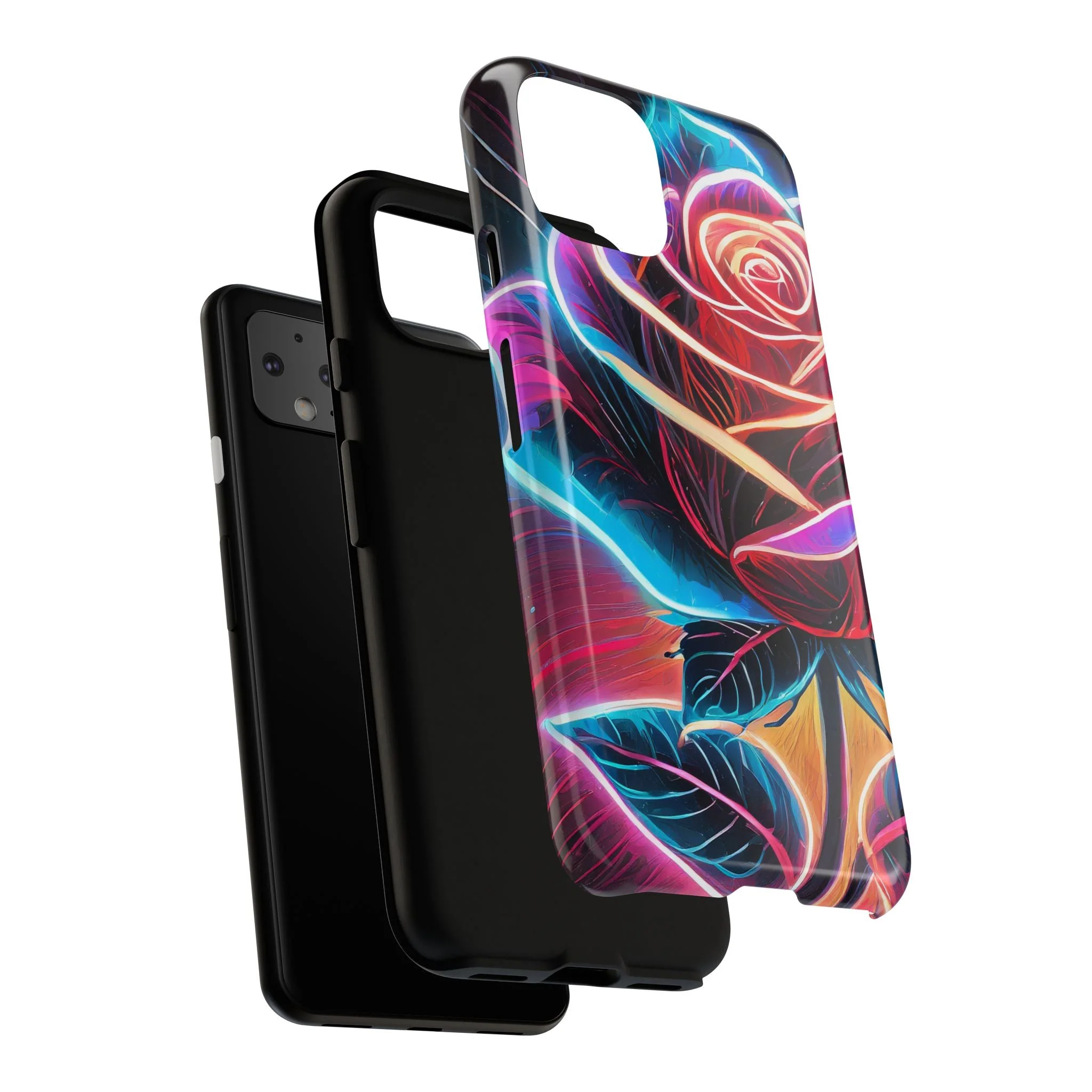 Artistic Neon Rose Tough Phone Case - Image 106