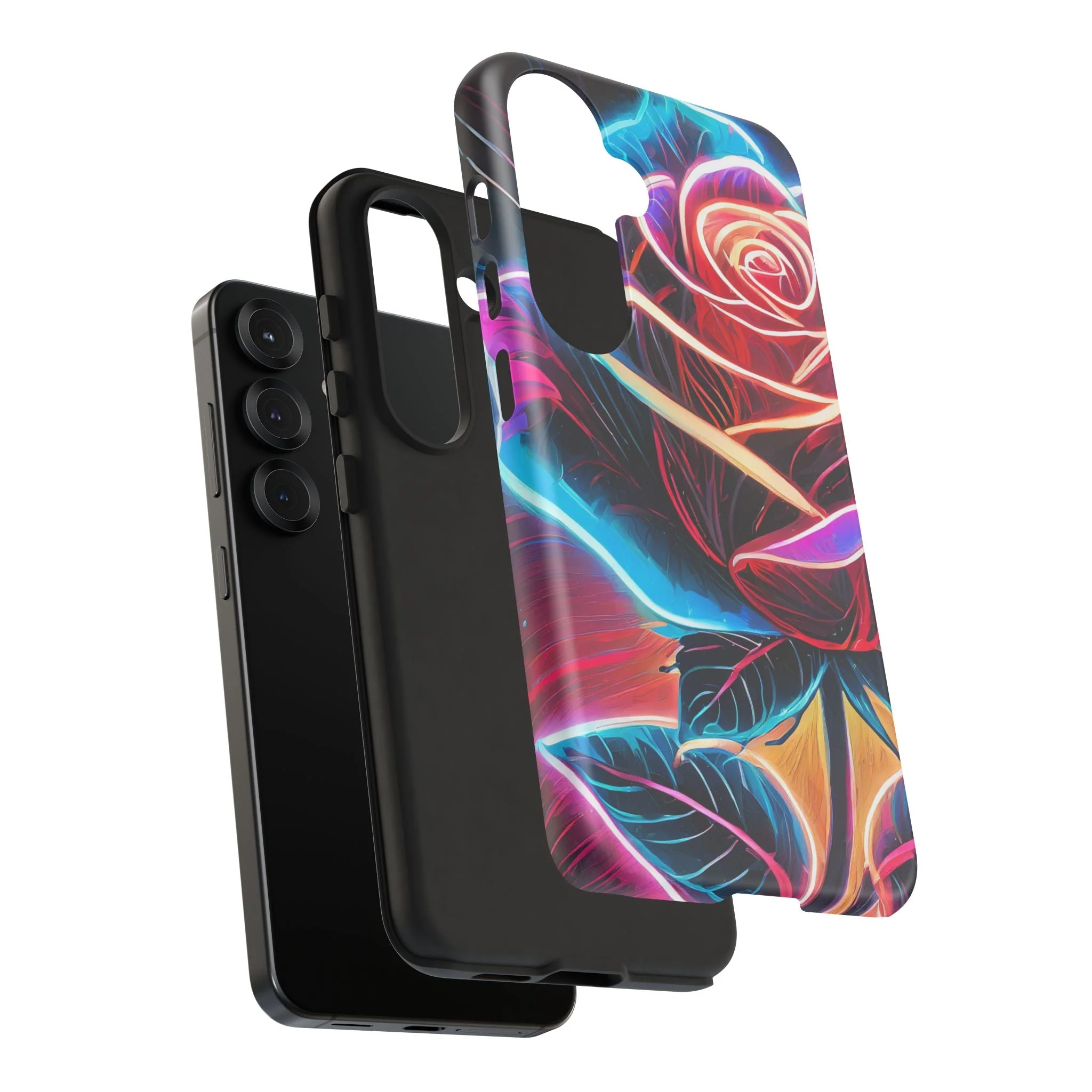 Artistic Neon Rose Tough Phone Case - Image 118
