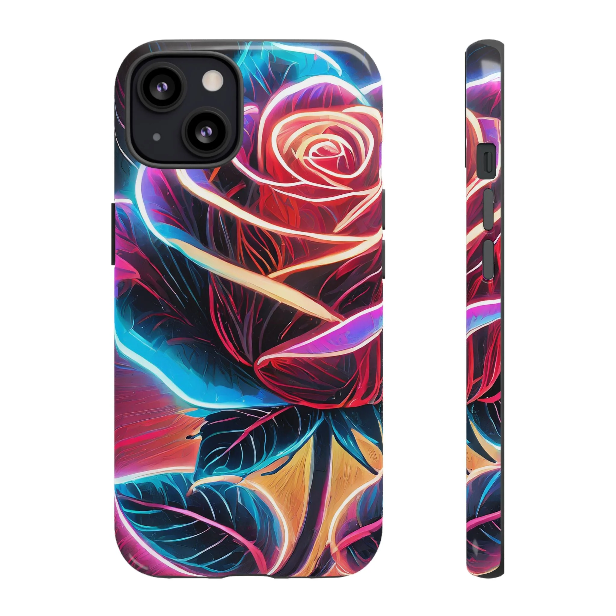 Artistic Neon Rose Tough Phone Case - Image 15