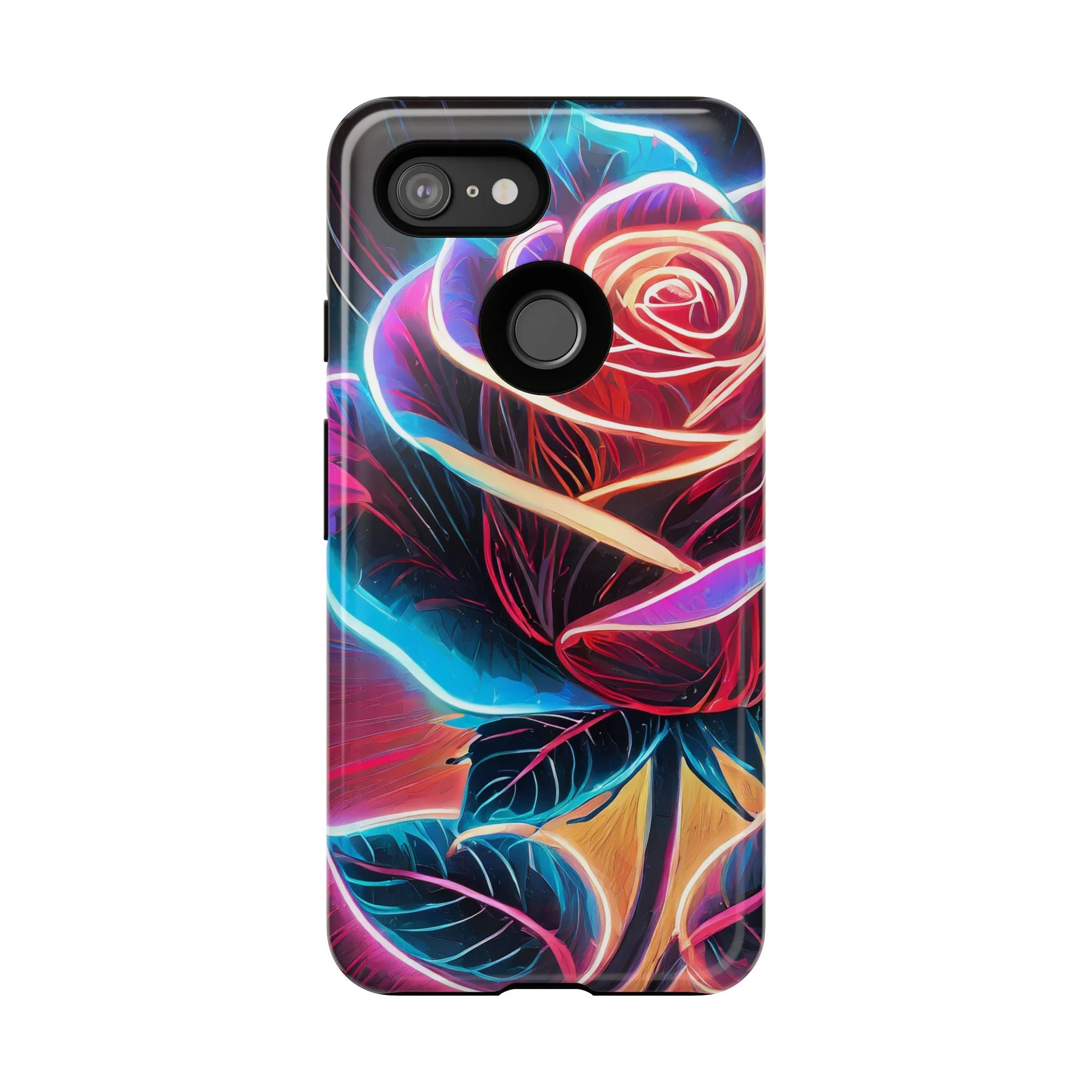 Artistic Neon Rose Tough Phone Case - Image 39