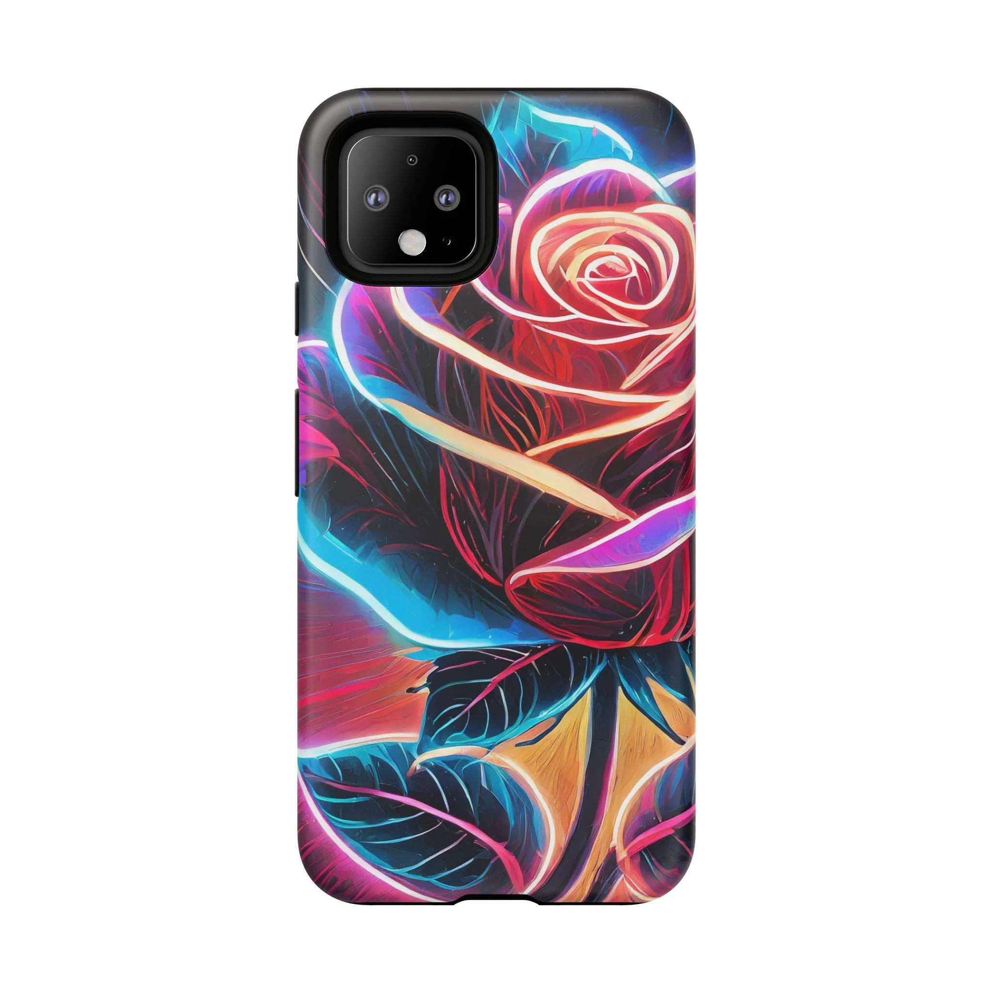 Artistic Neon Rose Tough Phone Case - Image 42