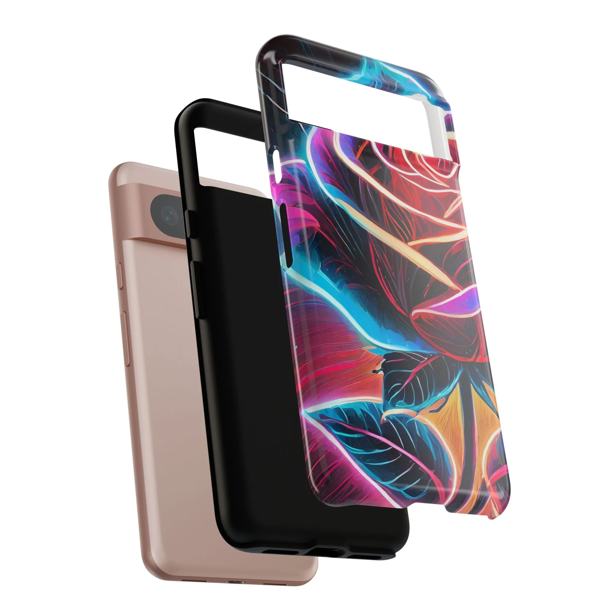 Artistic Neon Rose Tough Phone Case - Image 77