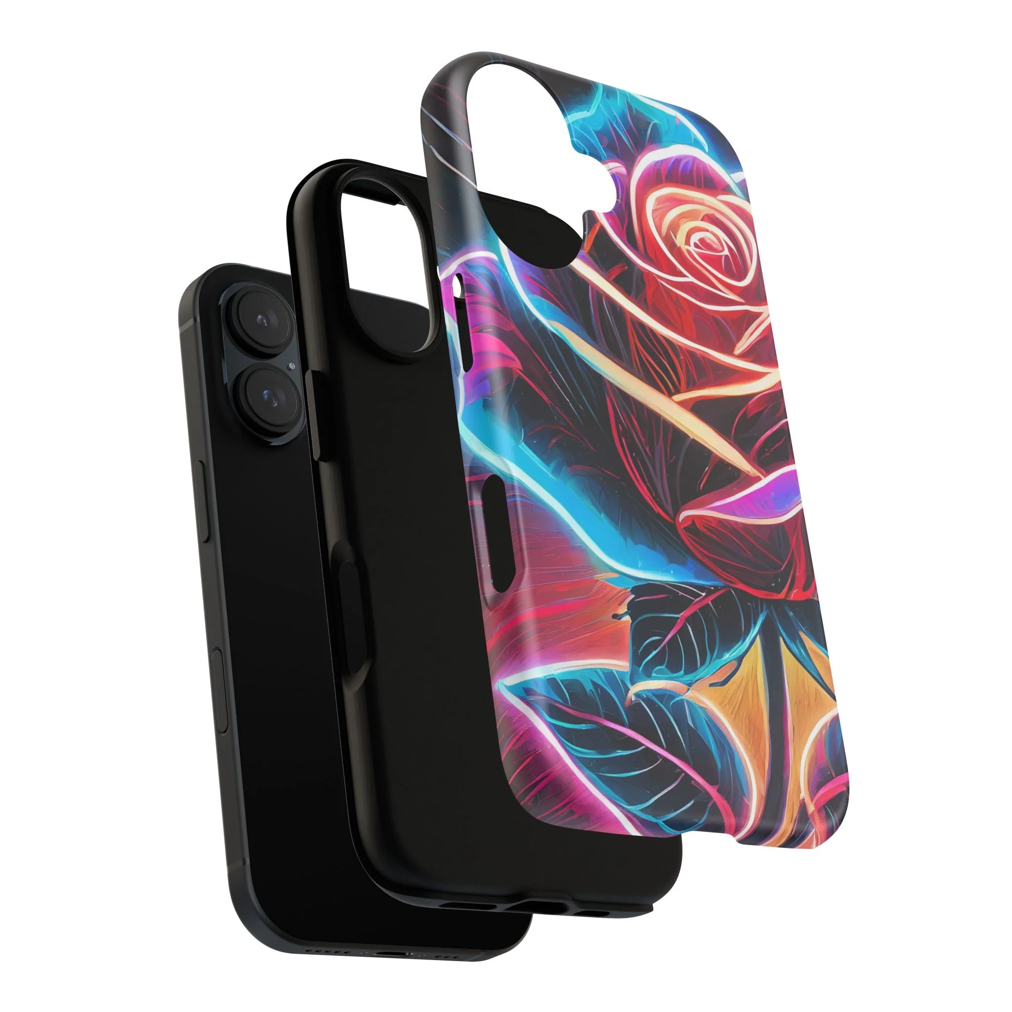 Artistic Neon Rose Tough Phone Case - Image 85