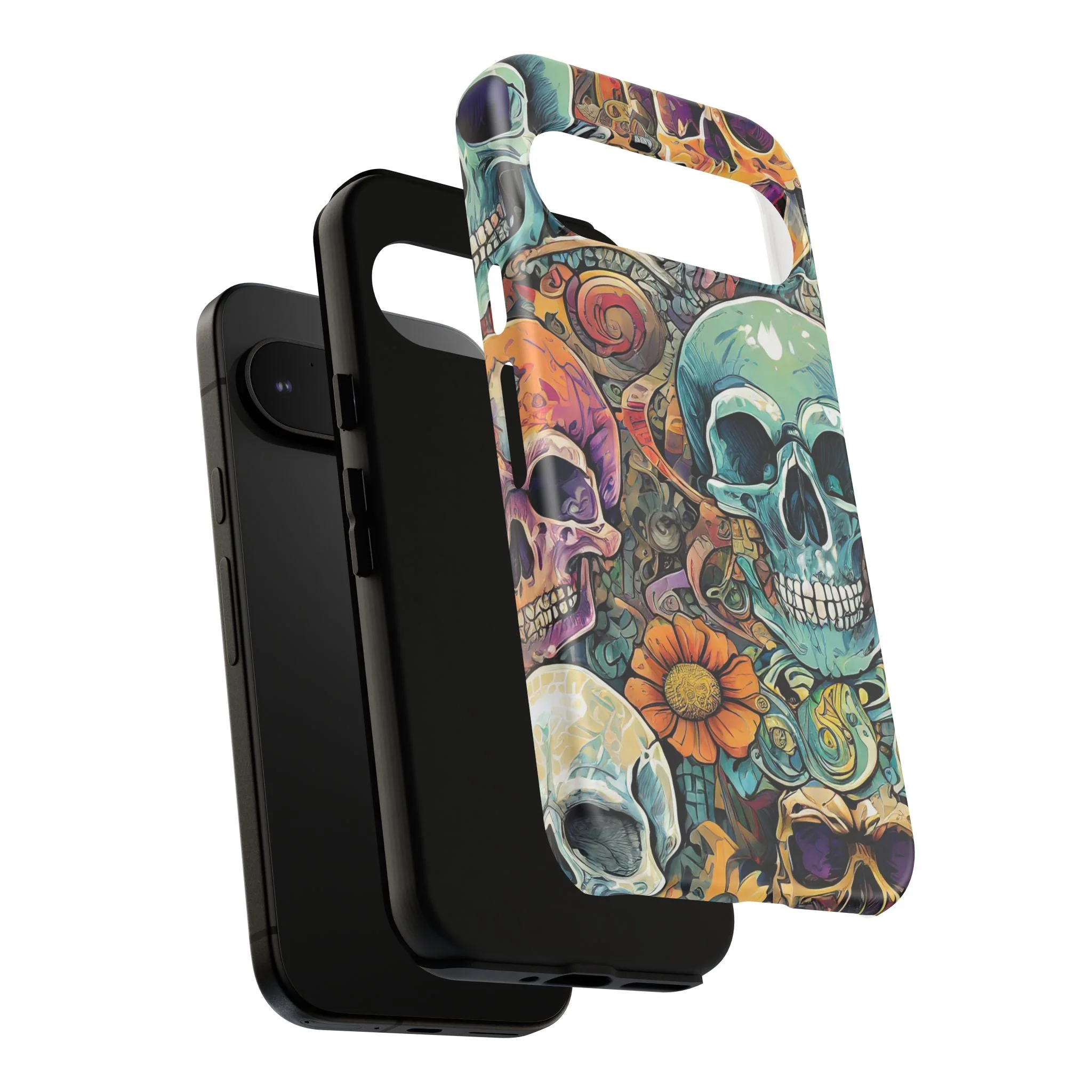 Artistic Skull Collage Tough Phone Case - Image 102