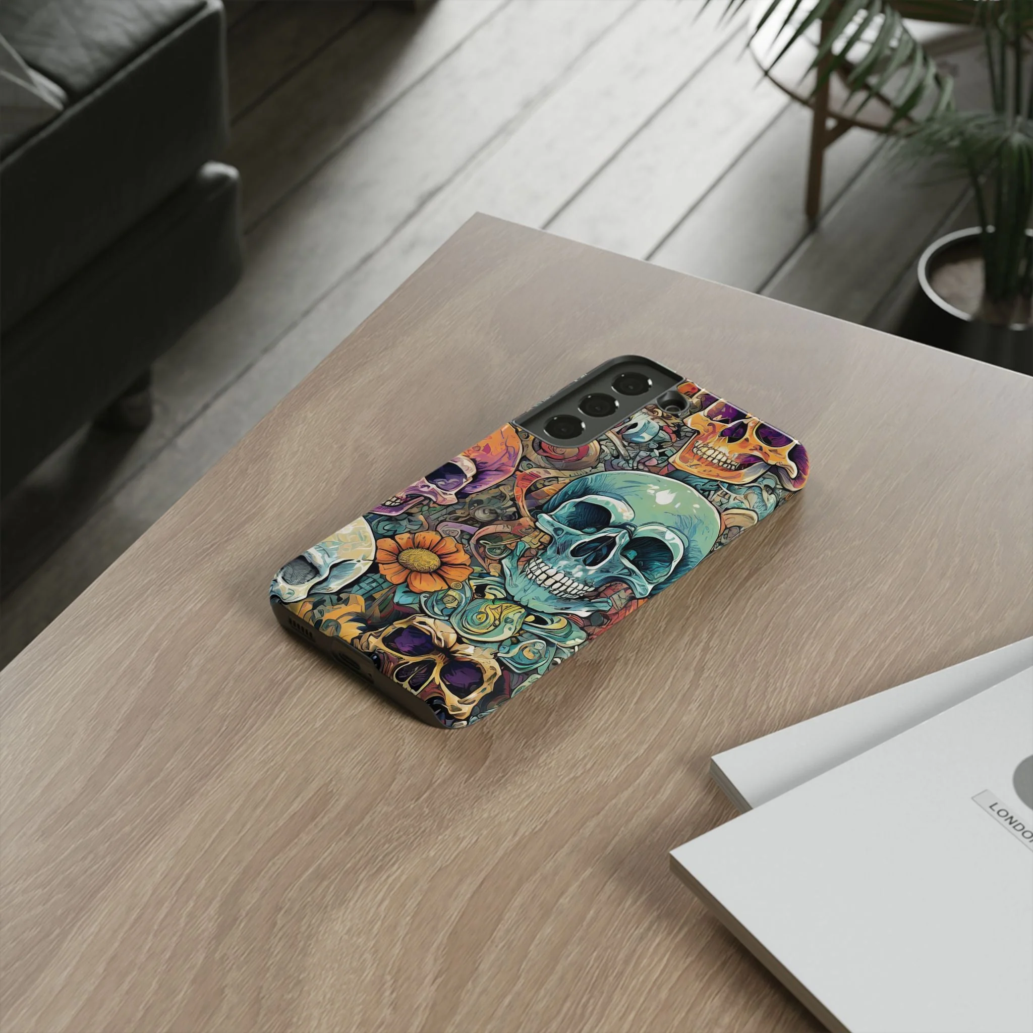 Artistic Skull Collage Tough Phone Case - Image 51