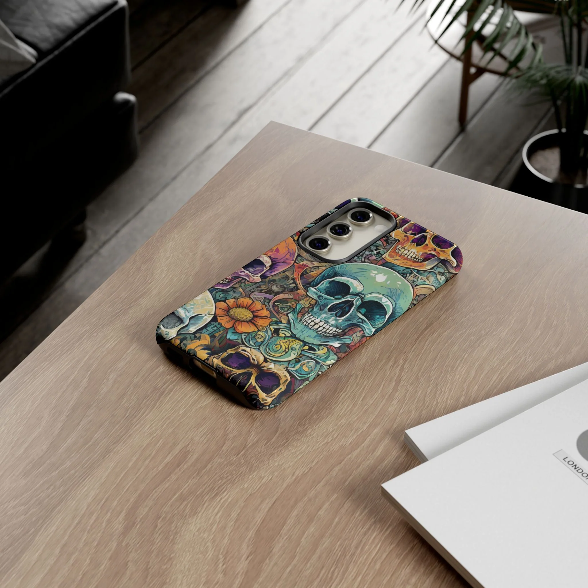 Artistic Skull Collage Tough Phone Case - Image 61