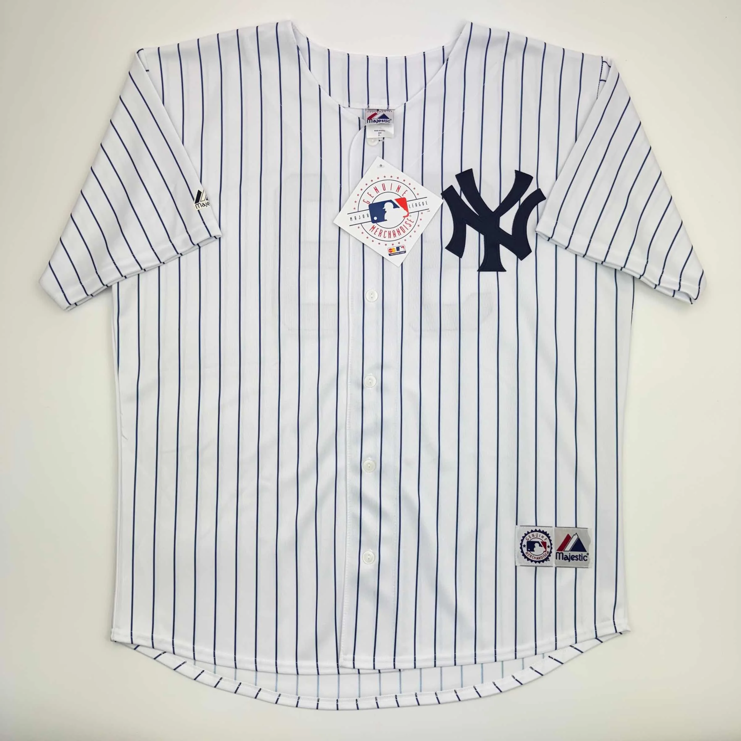 Autographed/Signed Aaron Judge New York Yankees Authentic Majestic Pinstripe Baseball Jersey Fanatics COA - Image 4