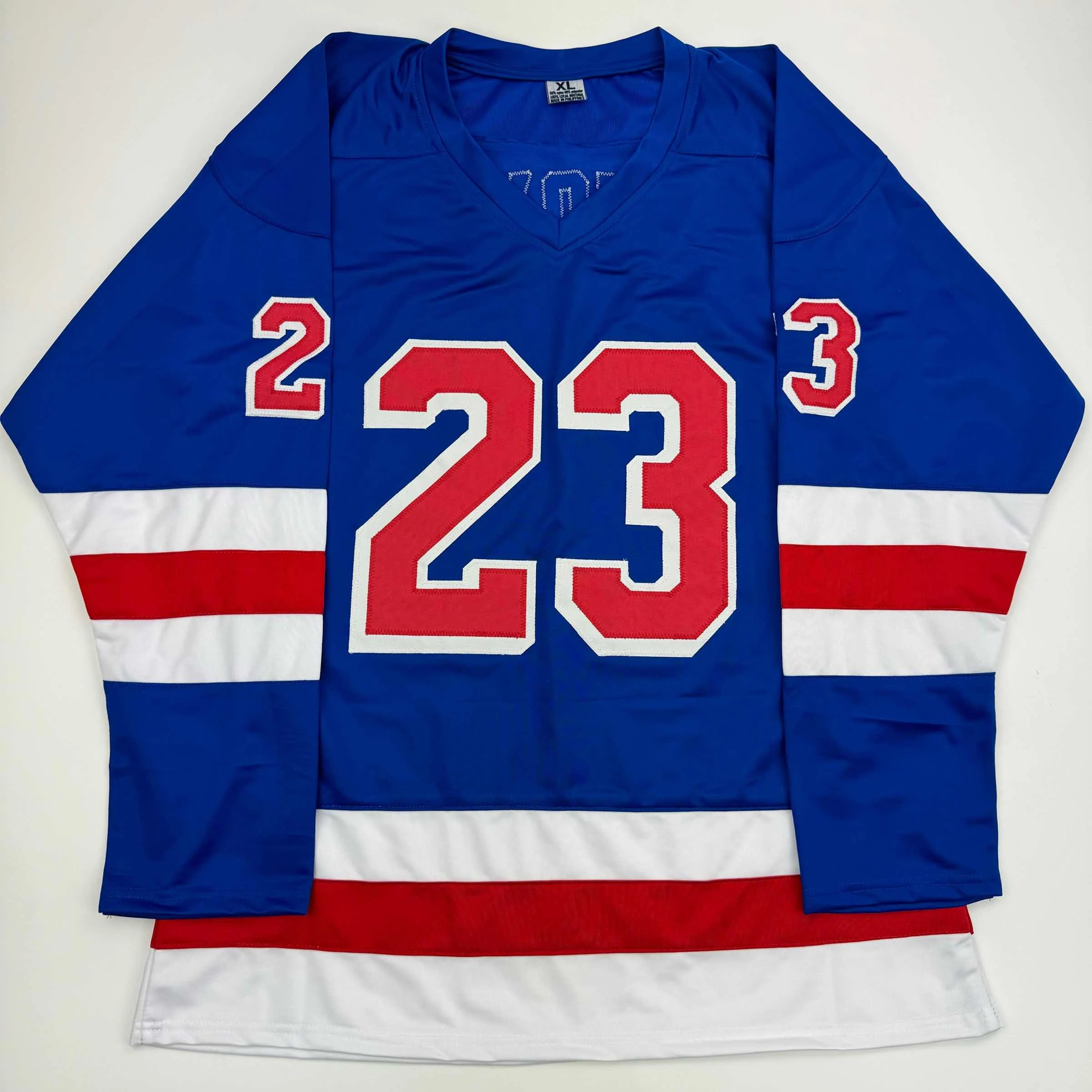Autographed/Signed Adam Fox New York Blue Hockey Jersey JSA COA - Image 4