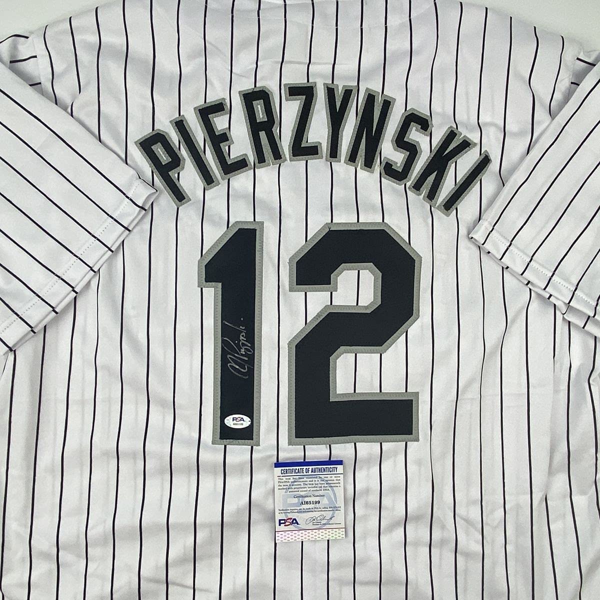 Autographed/Signed AJ A.J. Pierzynski Chicago Pinstripe Baseball Jersey PSA/DNA COA - Image 2