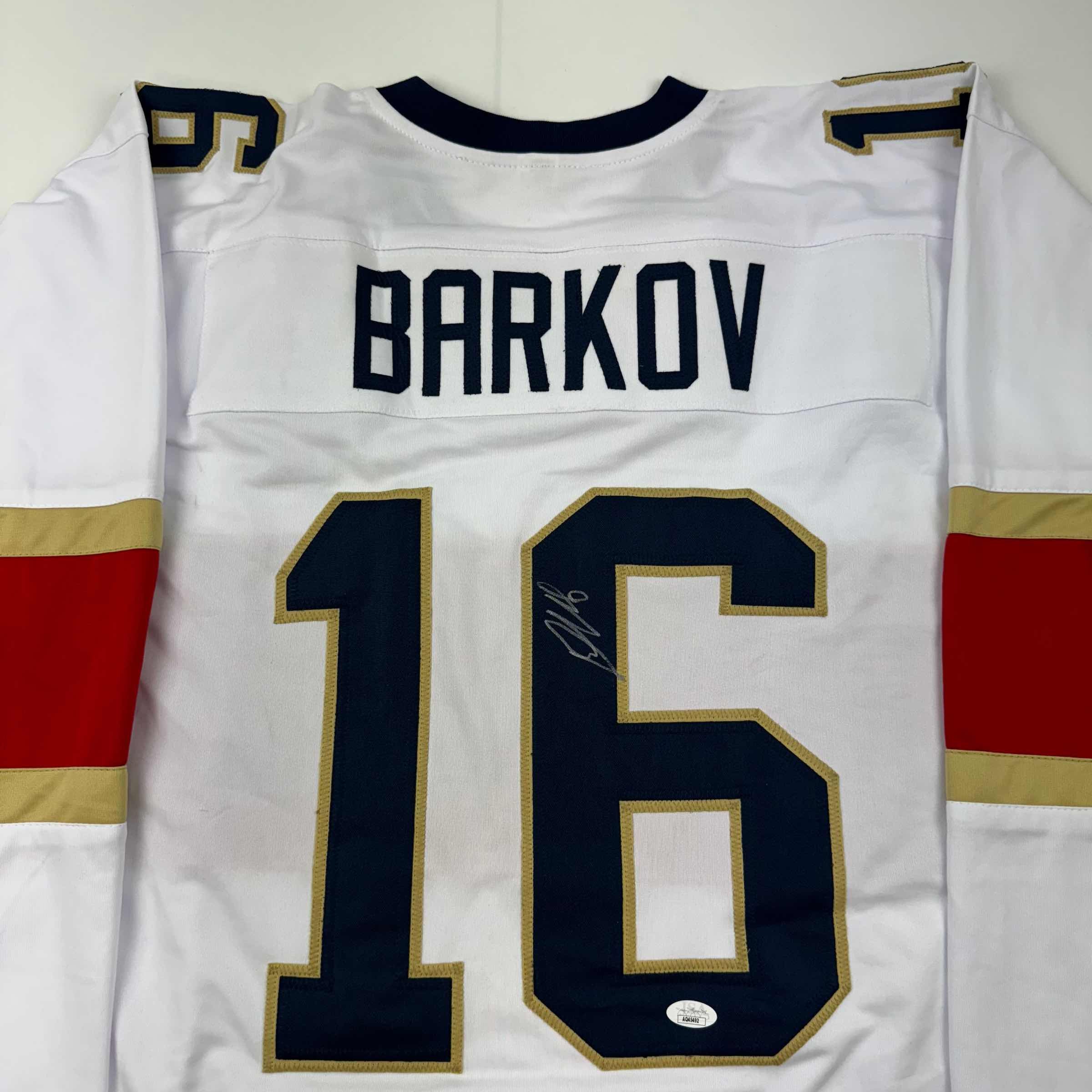 Autographed/Signed Aleksander Barkov Florida White Hockey Jersey JSA COA - Image 2