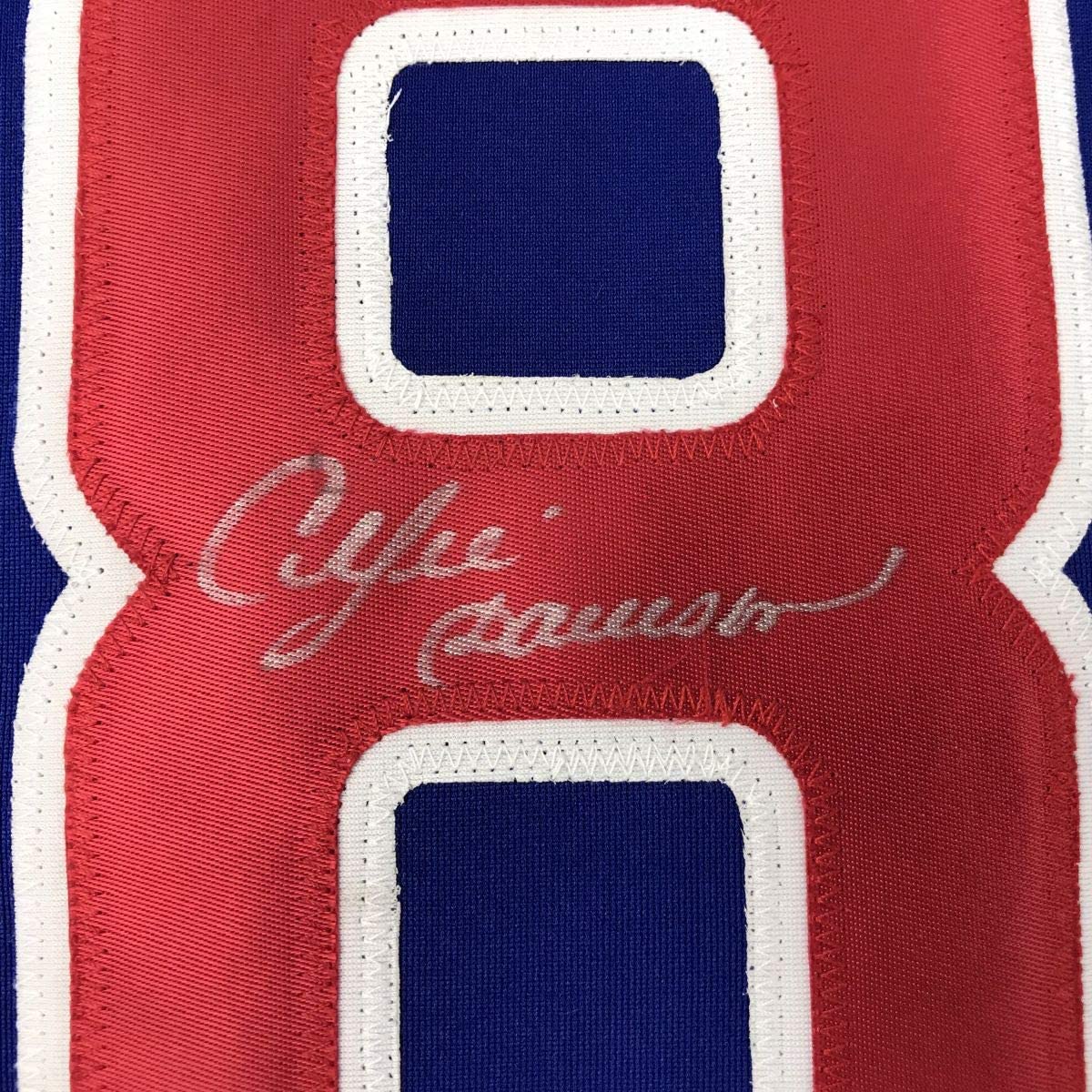 Autographed/Signed Andre Dawson Chicago Blue Baseball Jersey JSA COA - Image 3