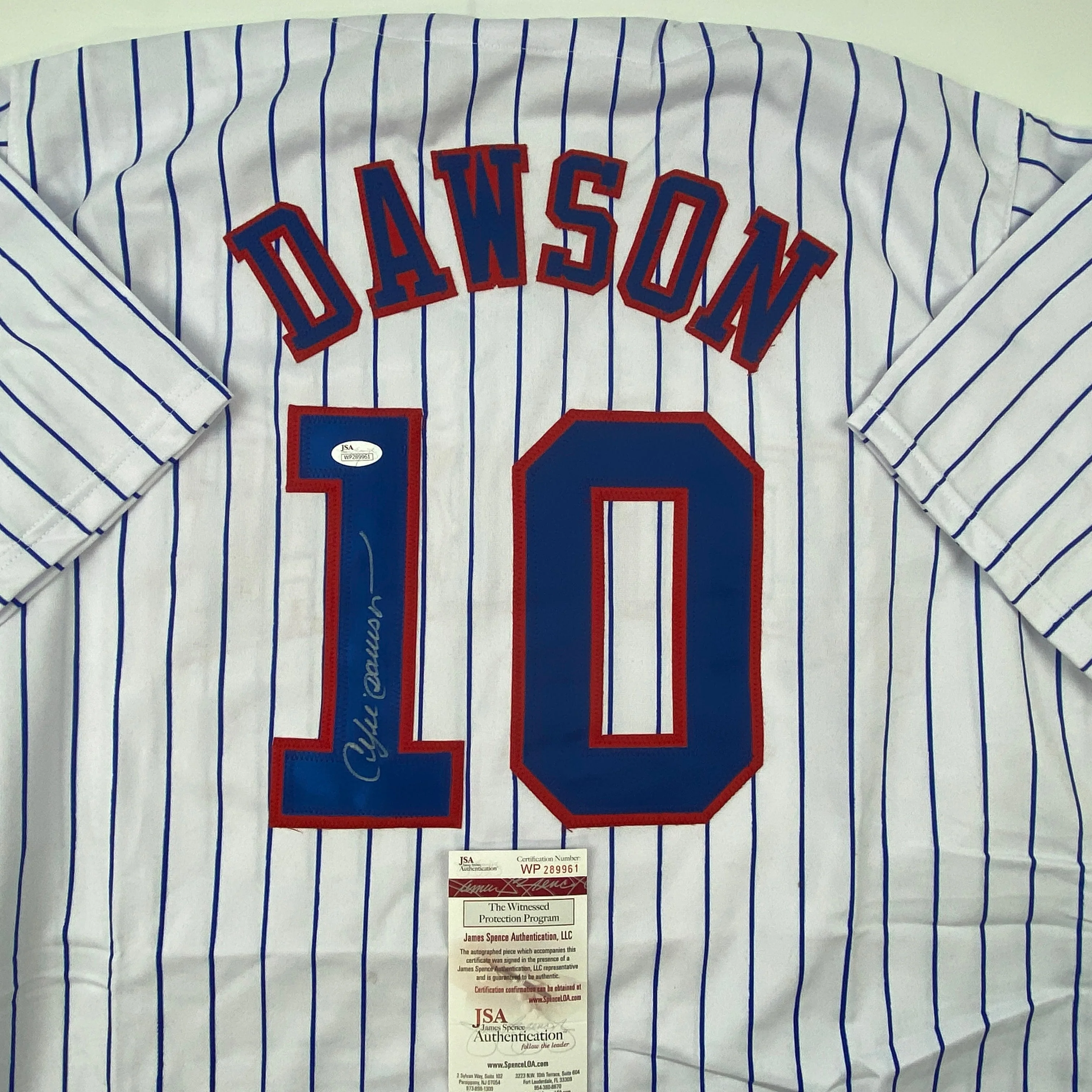 Autographed/Signed Andre Dawson Montreal Pinstripe Baseball Jersey JSA COA - Image 2