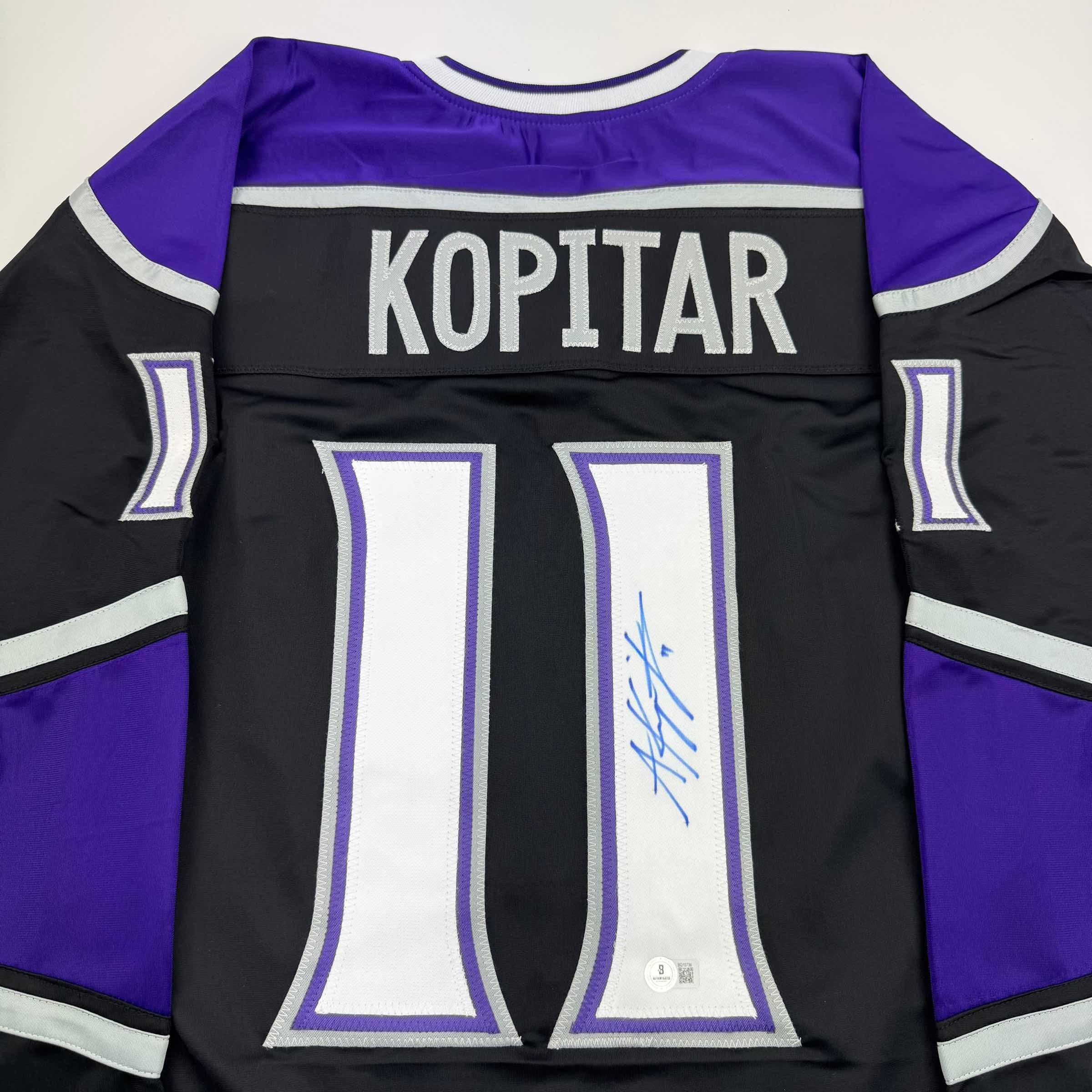 Autographed/Signed Anze Kopitar Los Angeles LA Black Hockey Jersey Beckett BAS COA #2 - Image 2