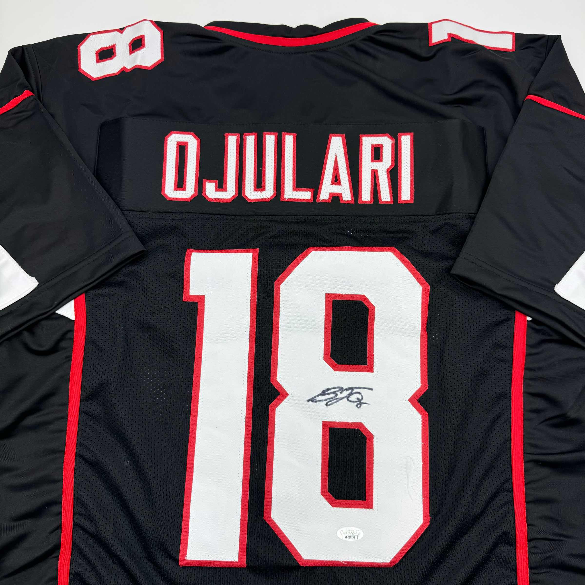 Autographed/Signed B.J. BJ Ojulari Arizona Black Football Jersey JSA COA - Image 2