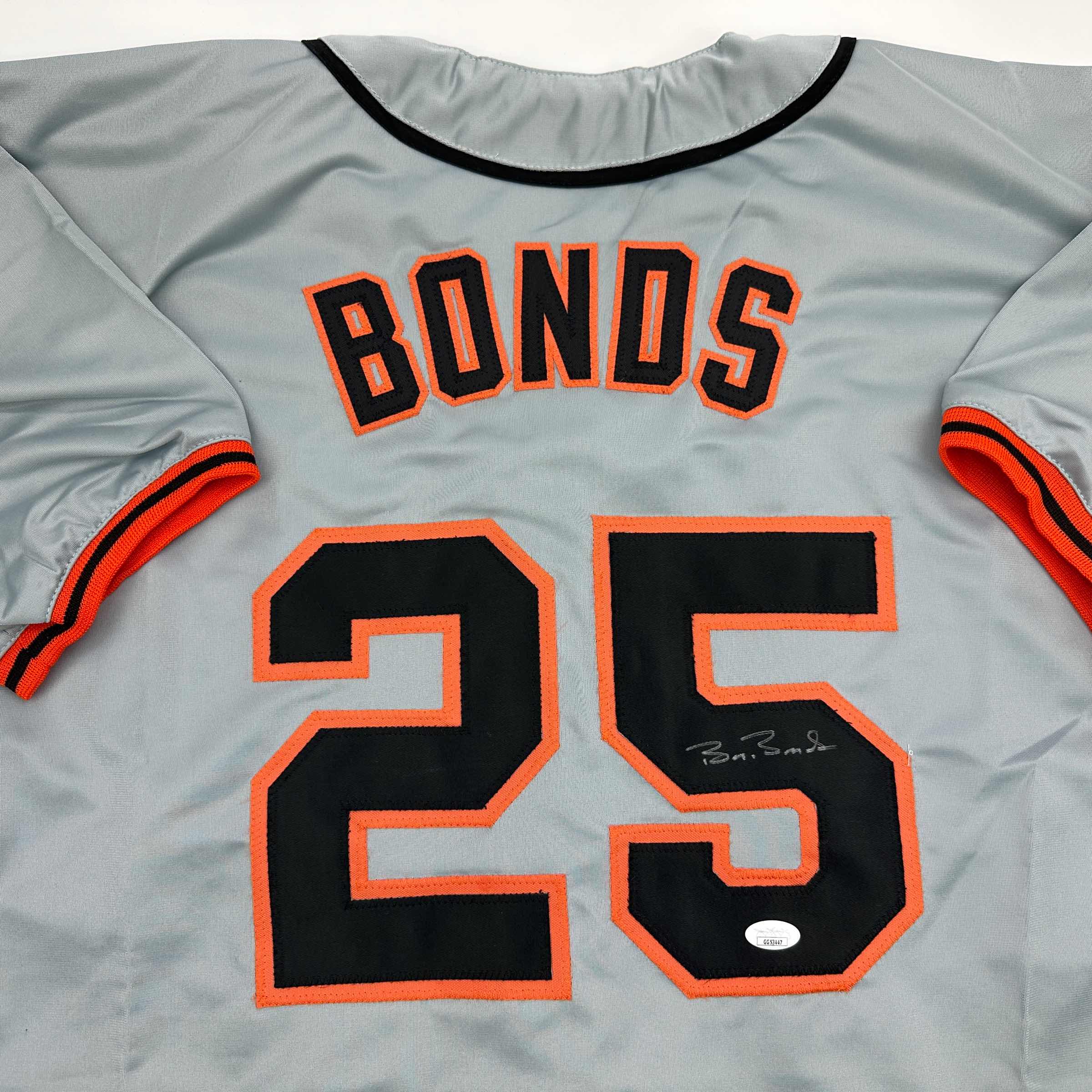 Autographed/Signed Barry Bonds San Francisco Grey Baseball Jersey JSA COA - Image 2