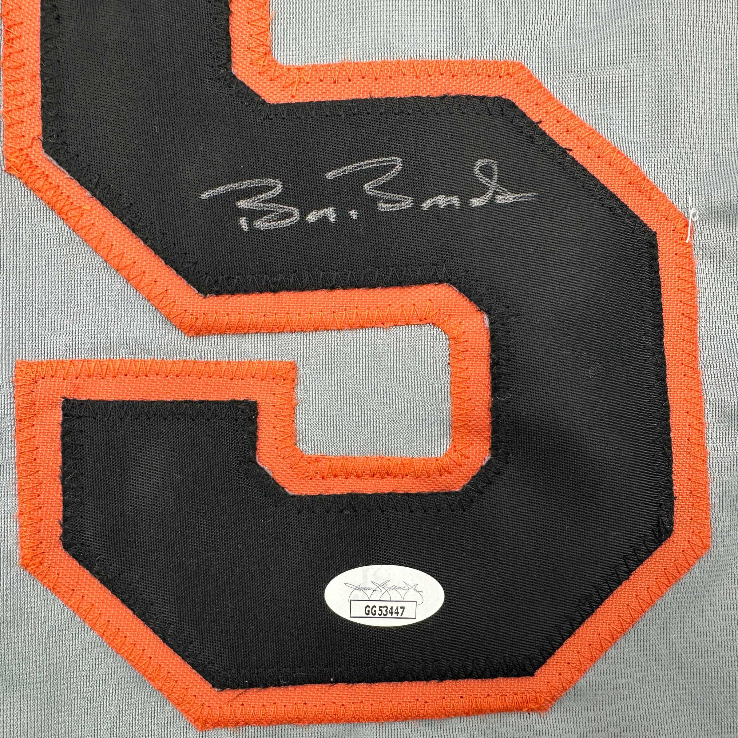 Autographed/Signed Barry Bonds San Francisco Grey Baseball Jersey JSA COA - Image 3