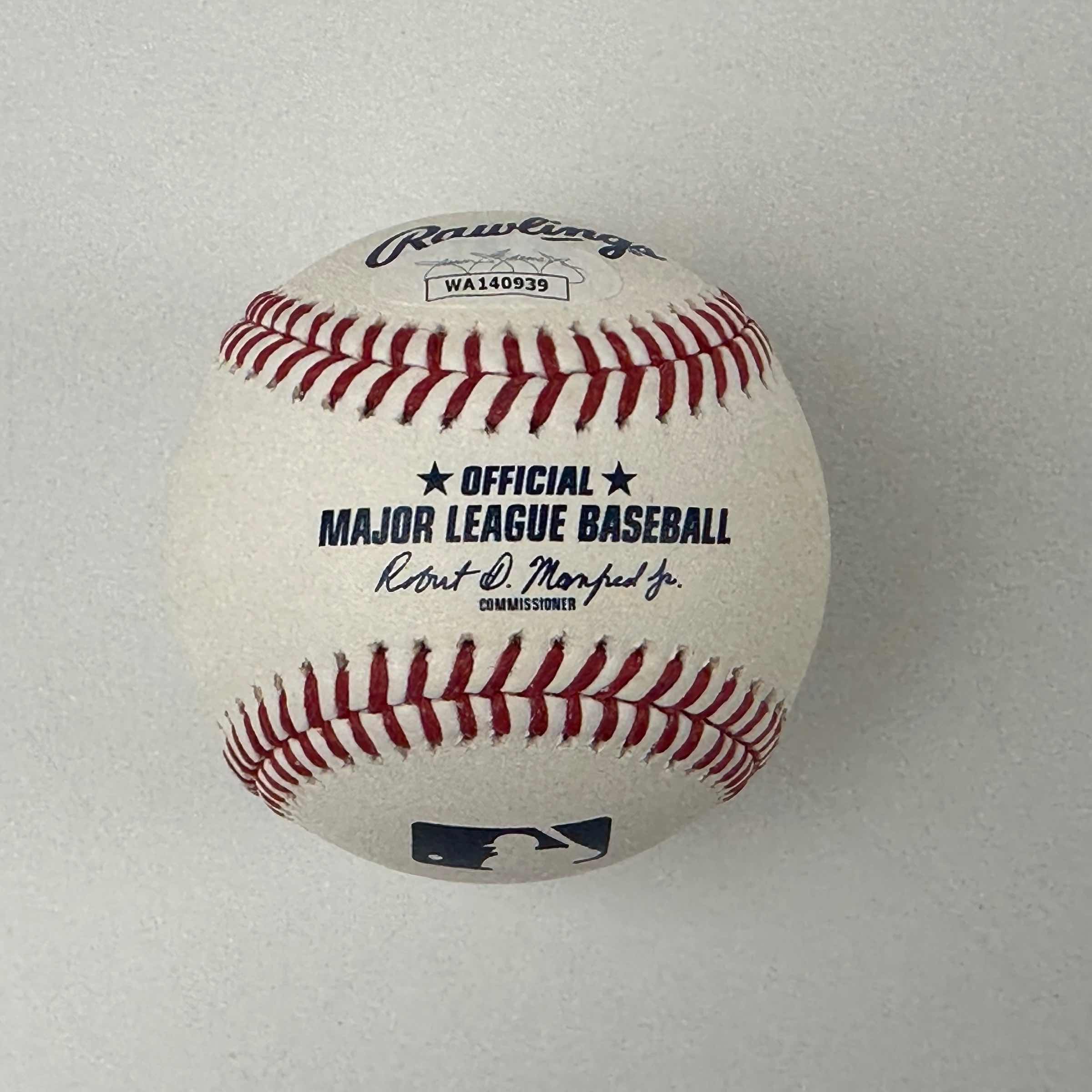 Autographed/Signed Bartolo Colon Rawlings Official Major League Baseball ROML JSA COA Auto - Image 2
