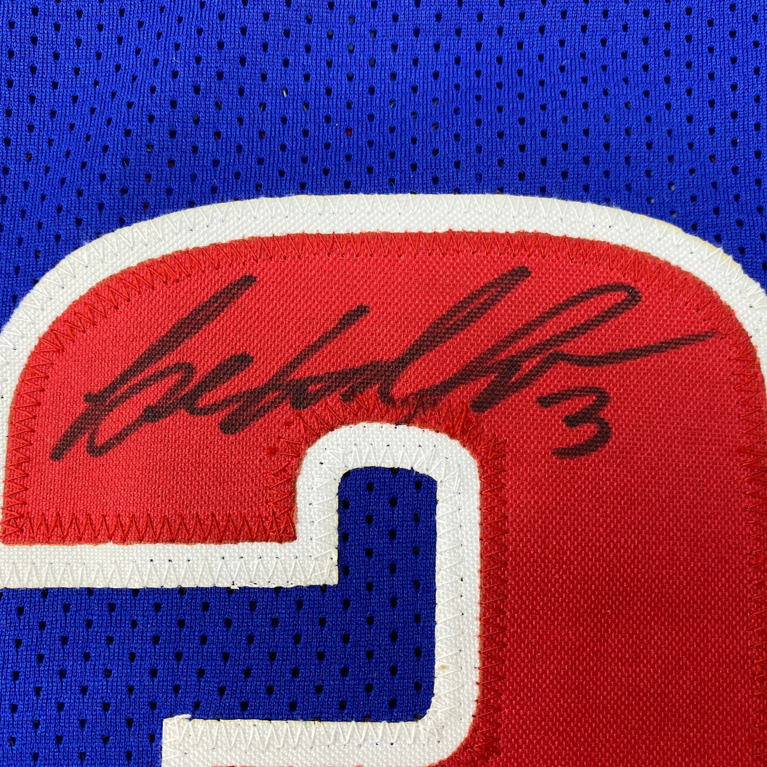 Autographed/Signed Ben Wallace Detroit Blue Basketball Jersey JSA COA - Image 3