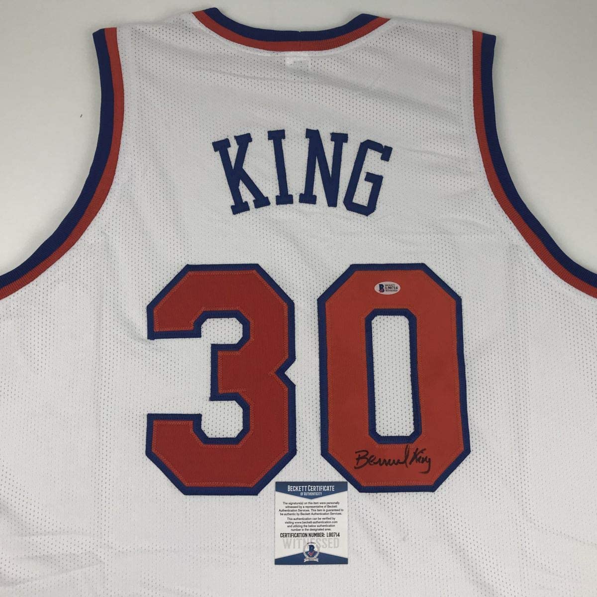 Autographed/Signed Bernard King New York White Basketball Jersey Beckett BAS COA - Image 2