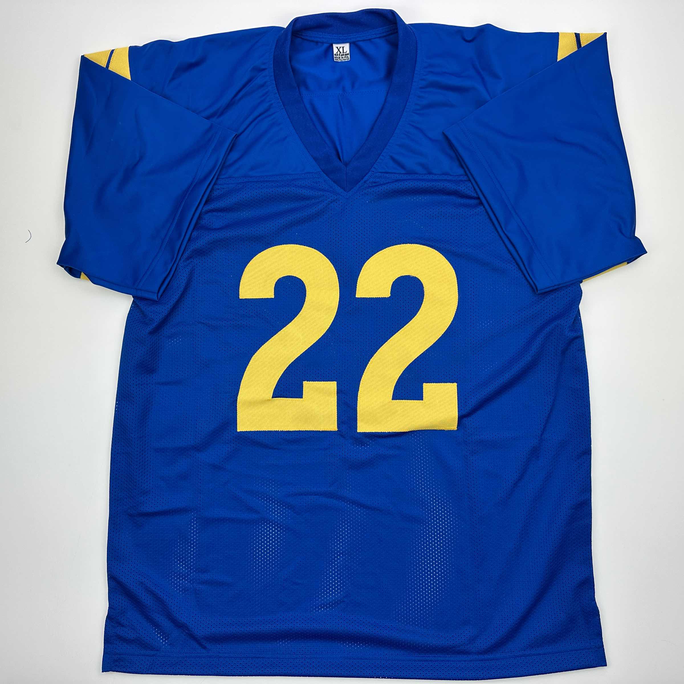 Autographed/Signed Blake Corum Los Angeles LA Blue Football Jersey Beckett BAS COA - Image 4