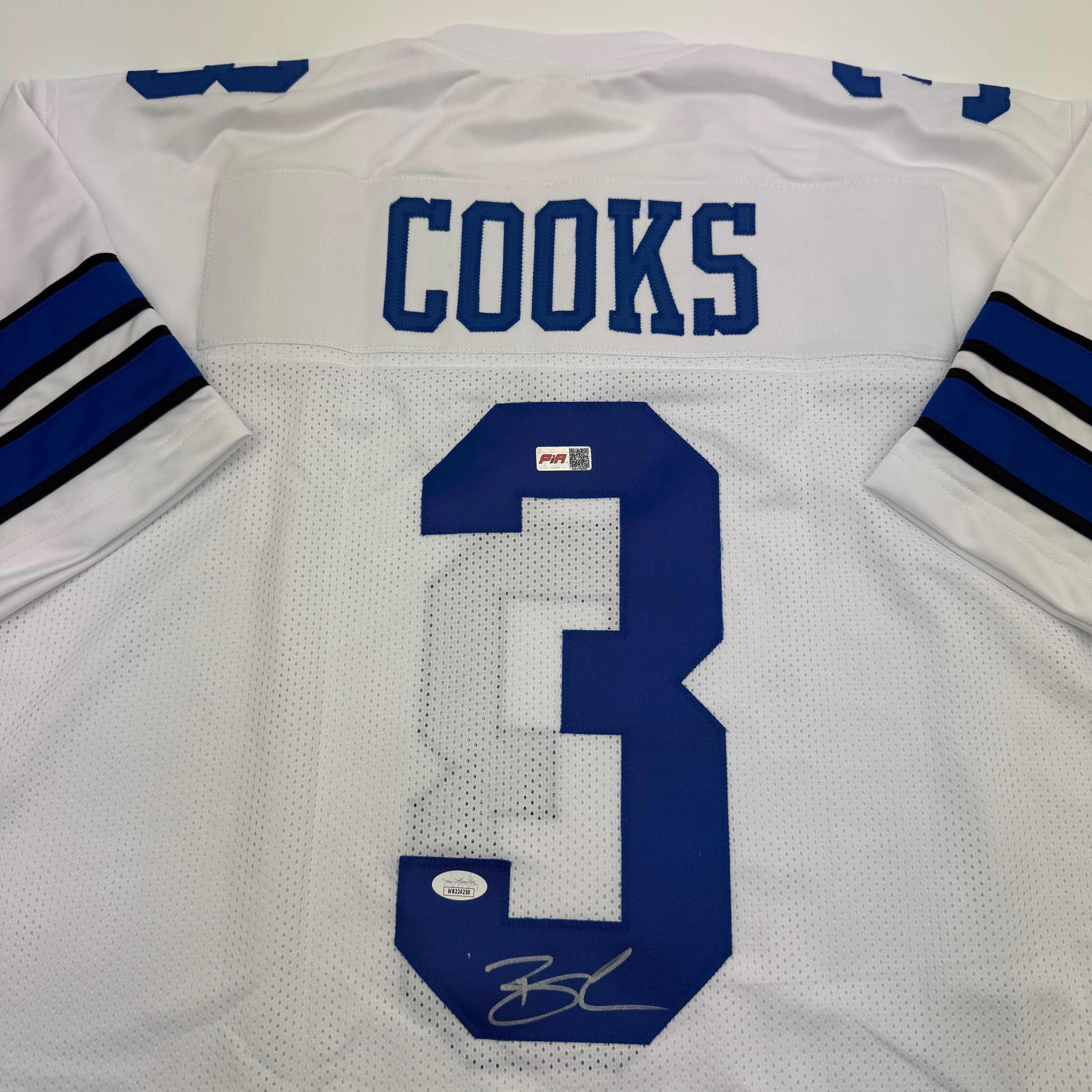Autographed/Signed Brandin Cooks Dallas White Football Jersey JSA COA - Image 2