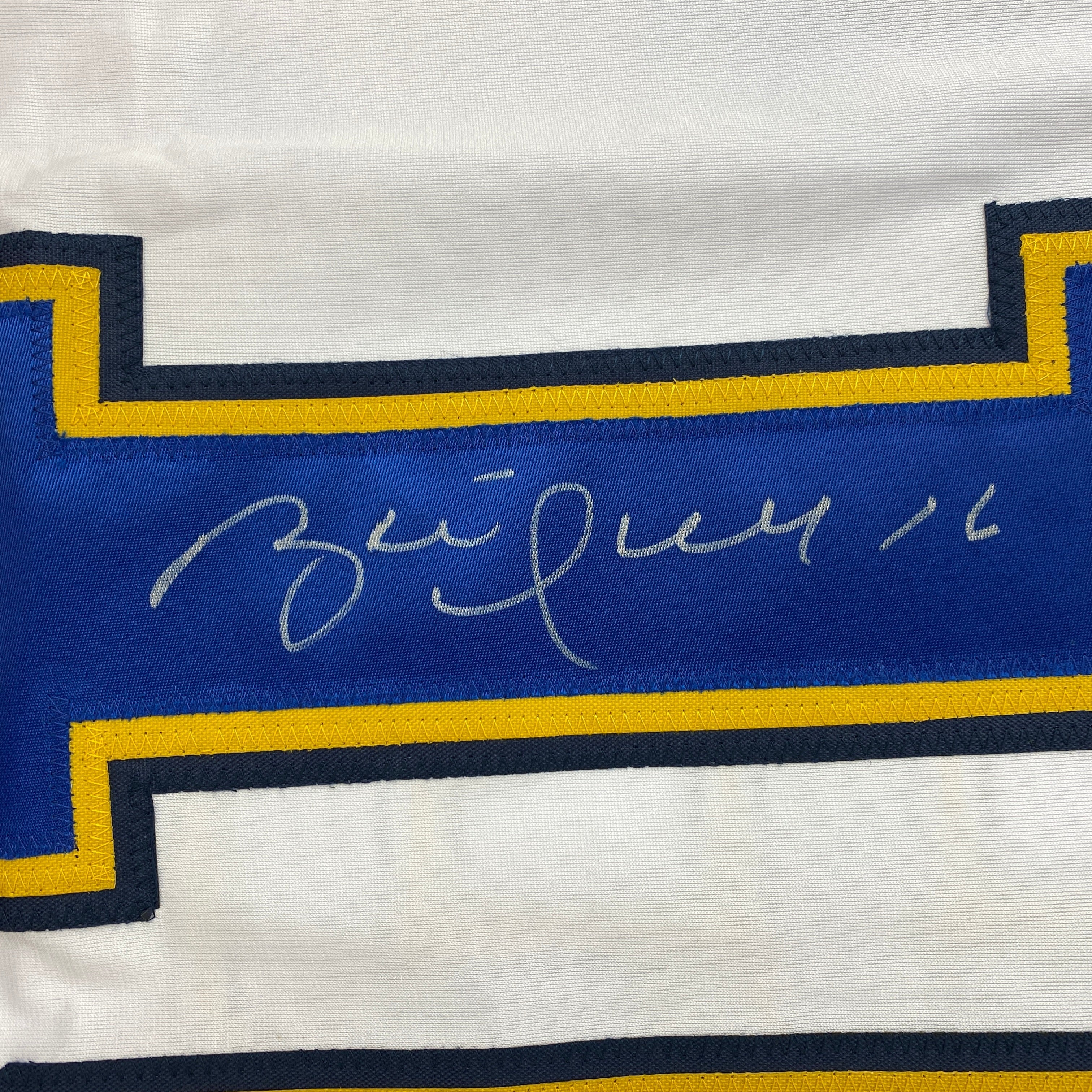 Autographed/Signed Brett Hull St. Louis White Hockey Jersey JSA COA - Image 3
