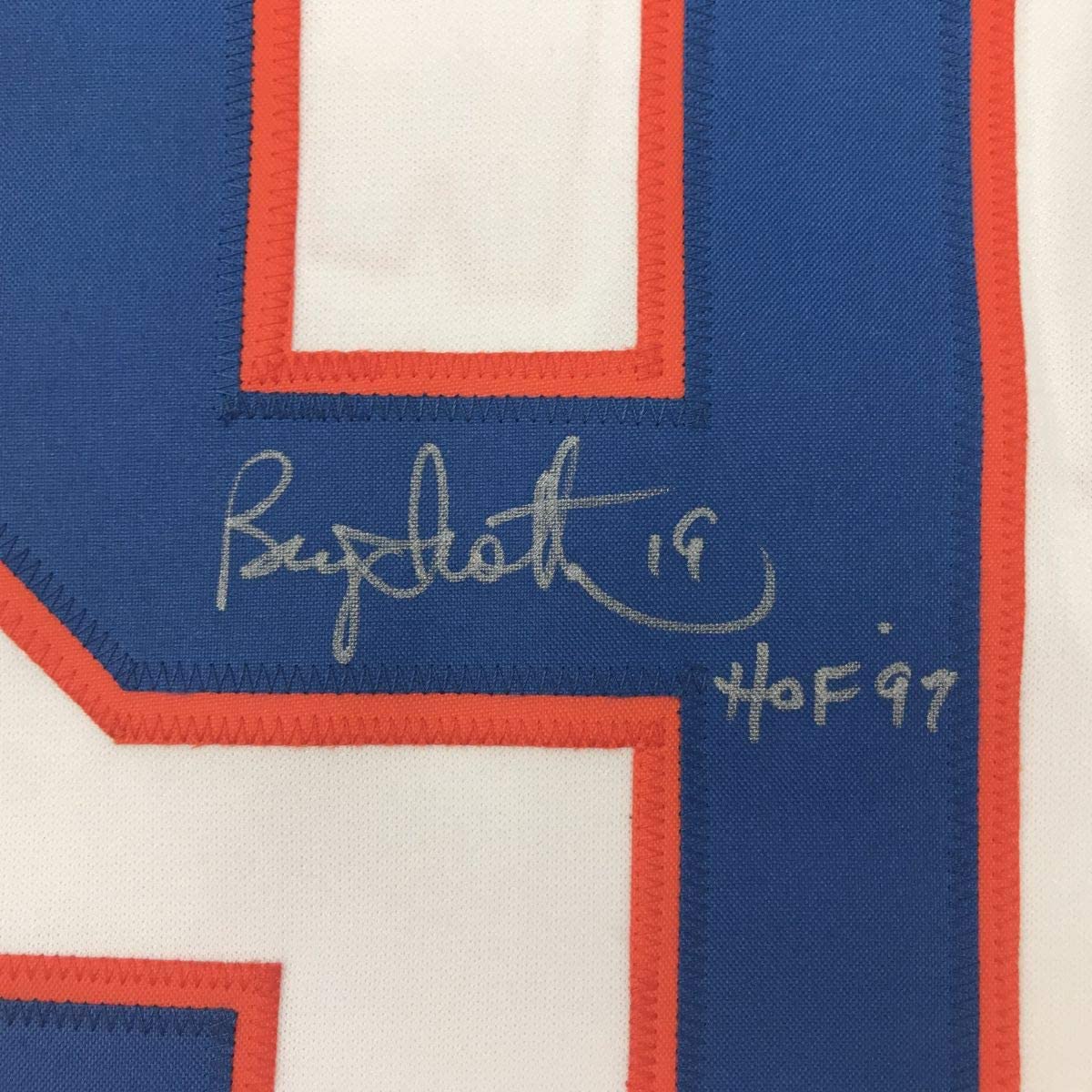 Autographed/Signed Bryan Trottier HOF 97 New York White Hockey Jersey JSA COA - Image 3