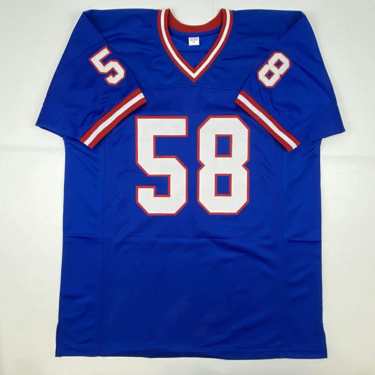 Autographed/Signed Carl Banks New York Blue Football Jersey JSA COA - Image 4