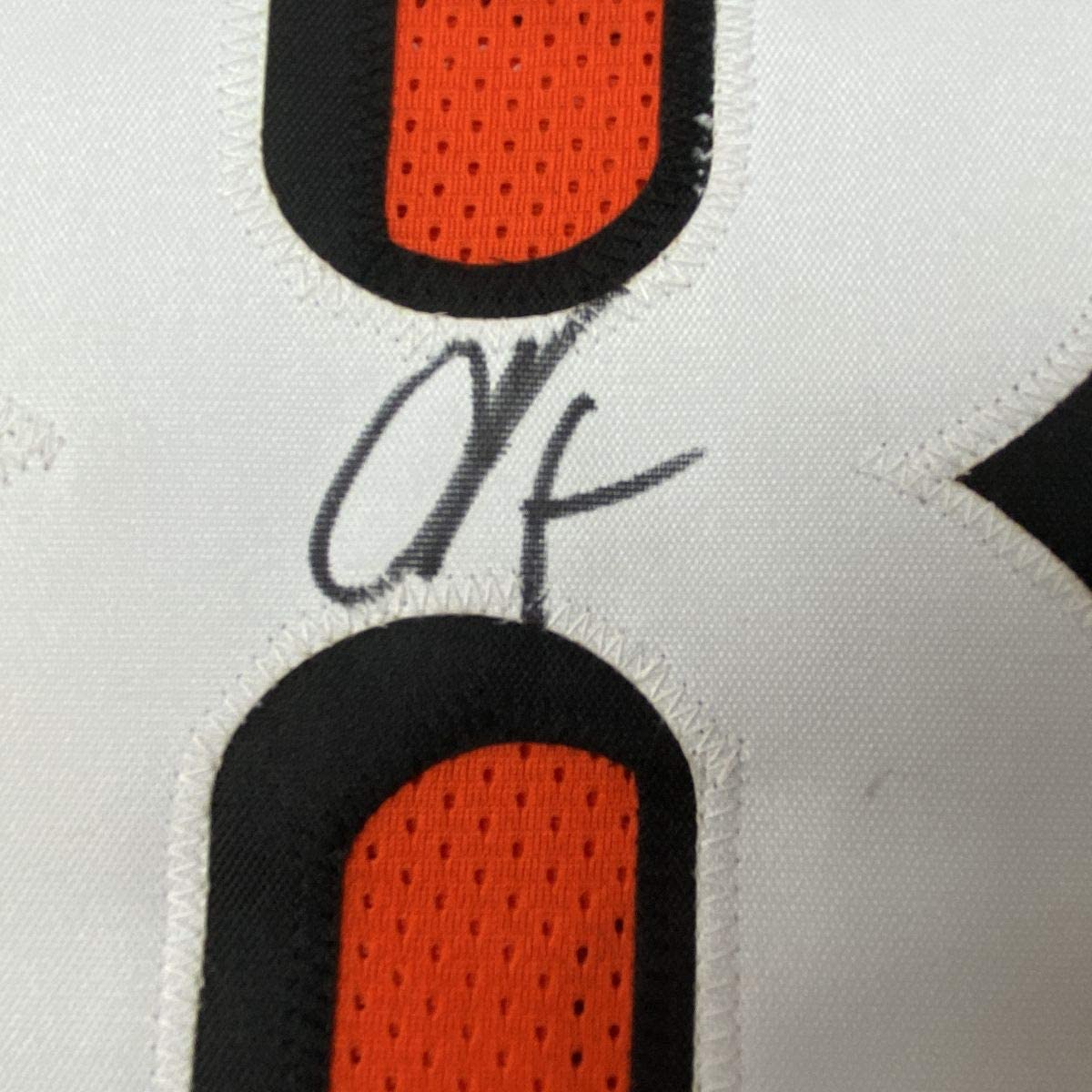 Autographed/Signed Chad Johnson Ochocinco Cincinnati Orange Football Jersey JSA COA - Image 3