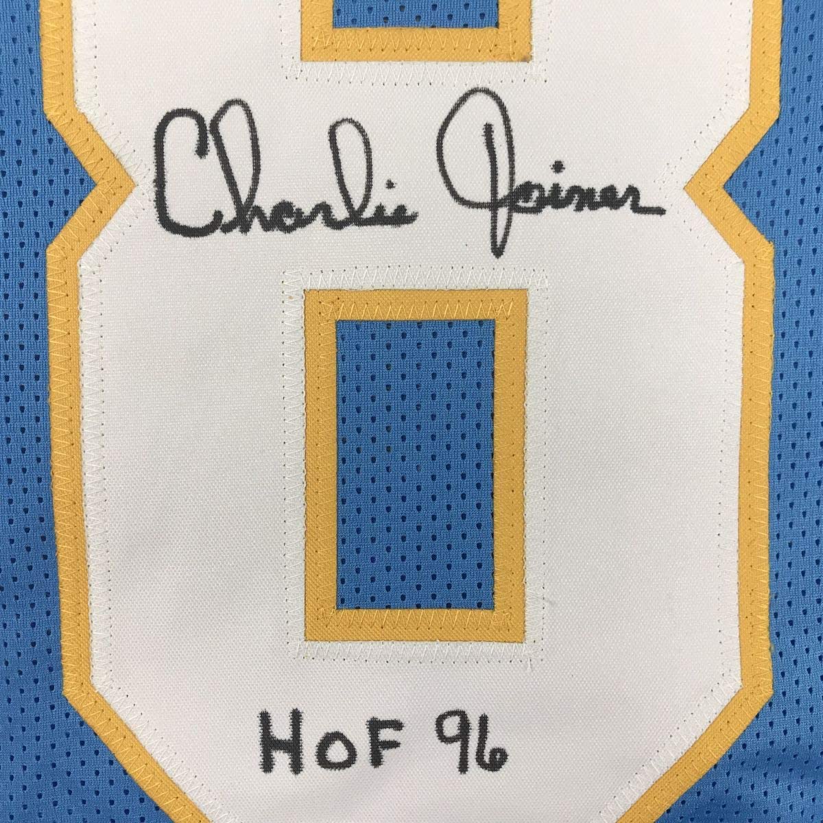 Autographed/Signed Charlie Joiner HOF 96 San Diego Powder Blue Football Jersey JSA COA - Image 3