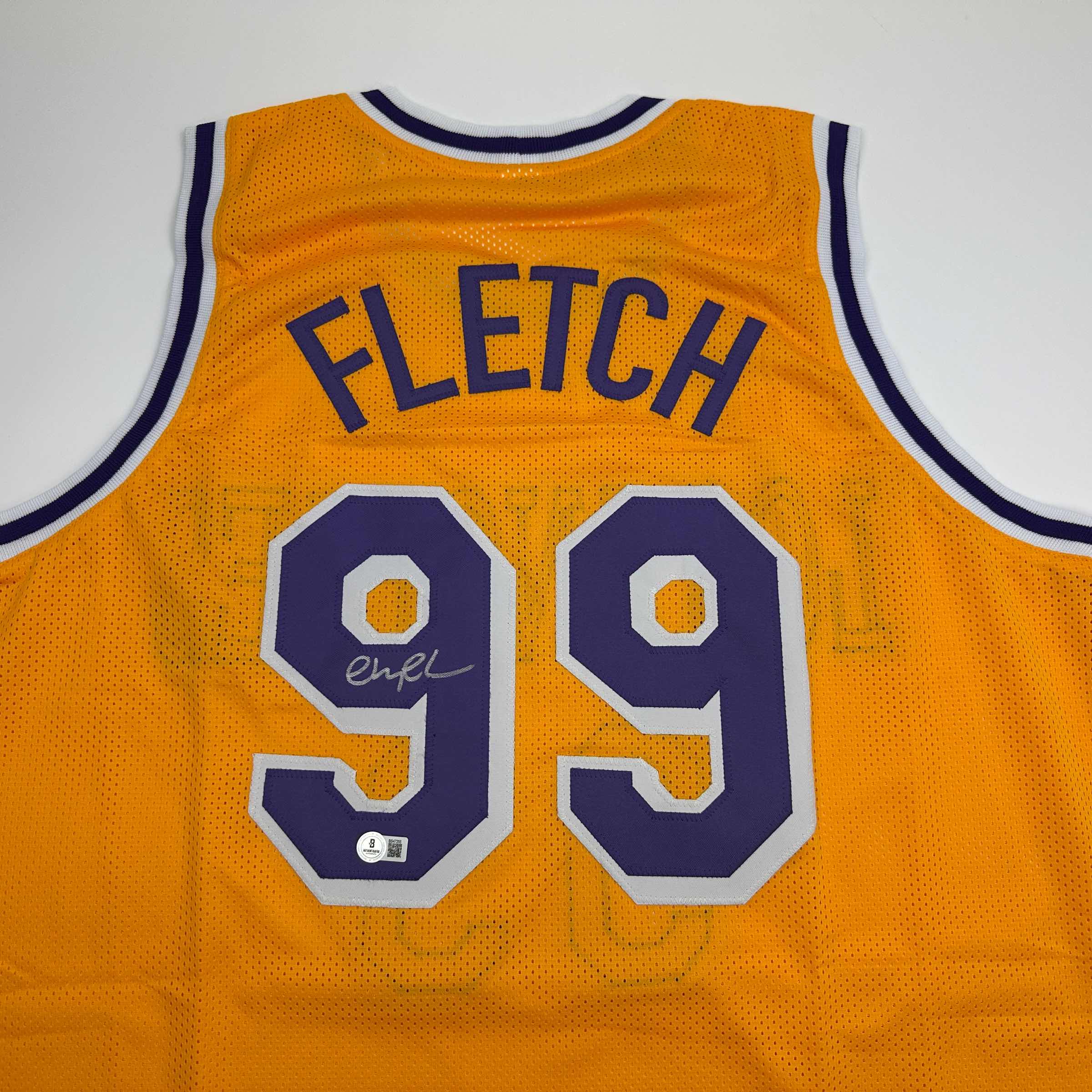 Autographed/Signed Chevy Chase Fletch Los Angeles LA Yellow Basketball Jersey Beckett BAS COA - Image 2