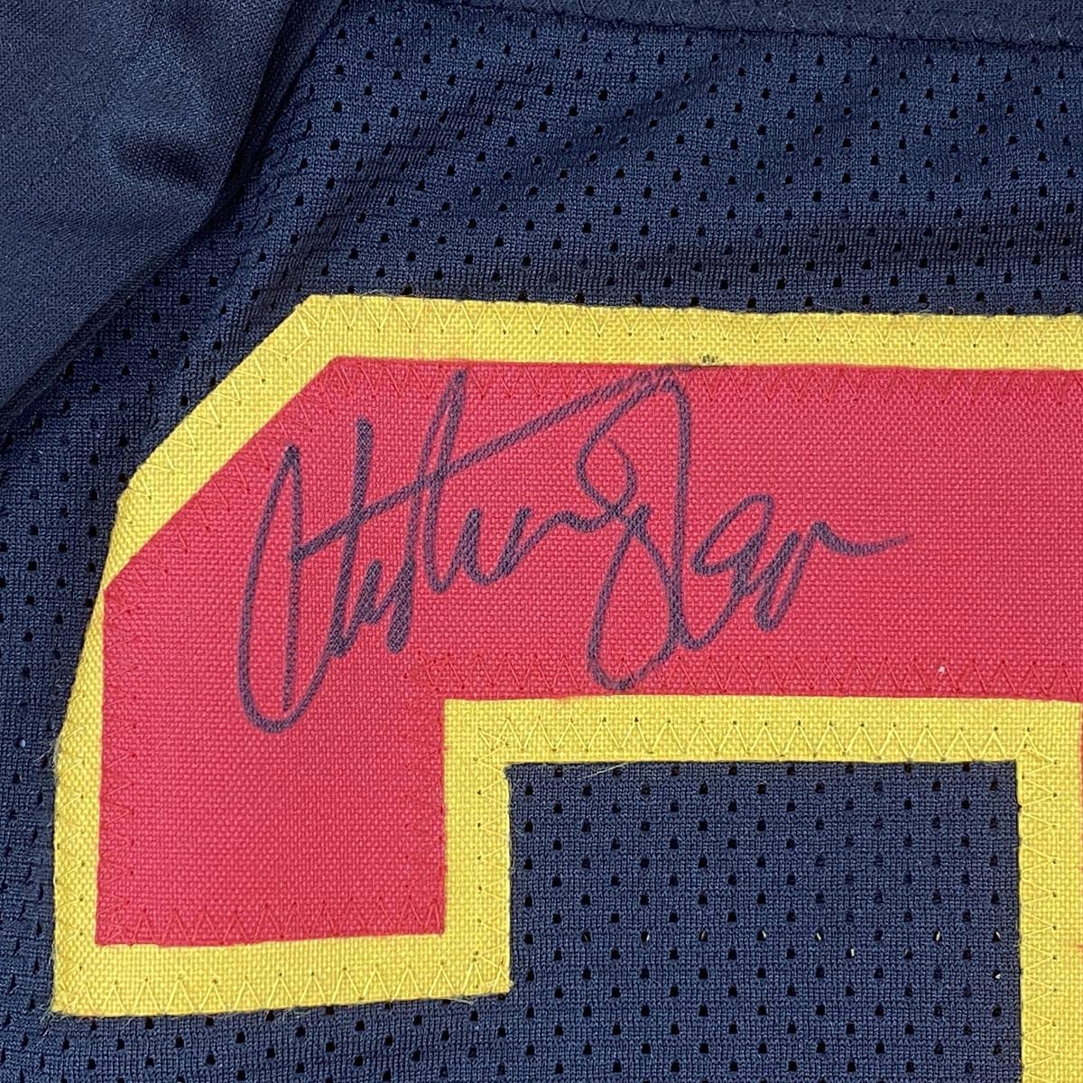 Autographed/Signed Christian Okoye Kansas City Black Football Jersey JSA COA - Image 3
