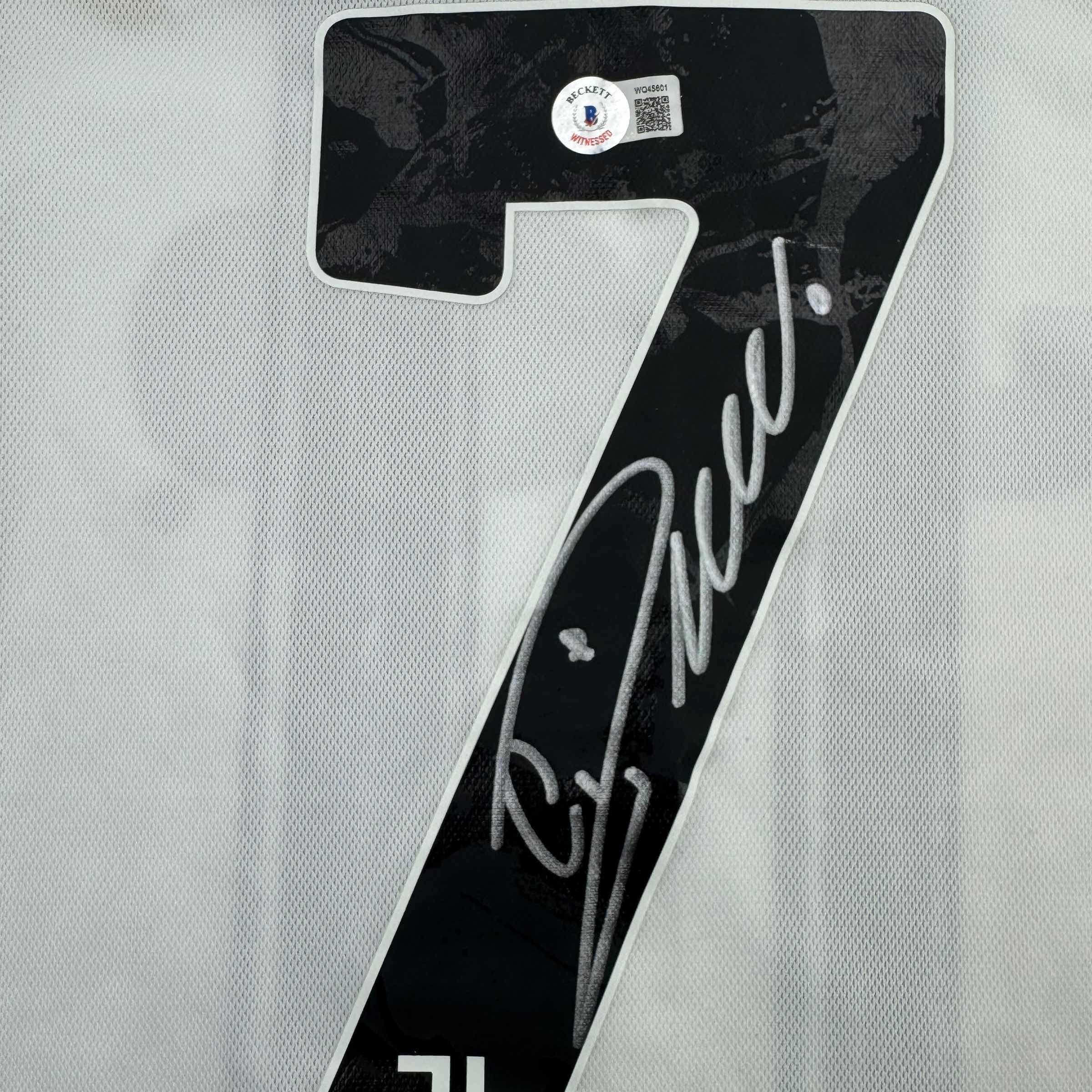 Autographed/Signed Cristiano Ronaldo Juventus White Soccer Jersey Beckett BAS COA - Image 3