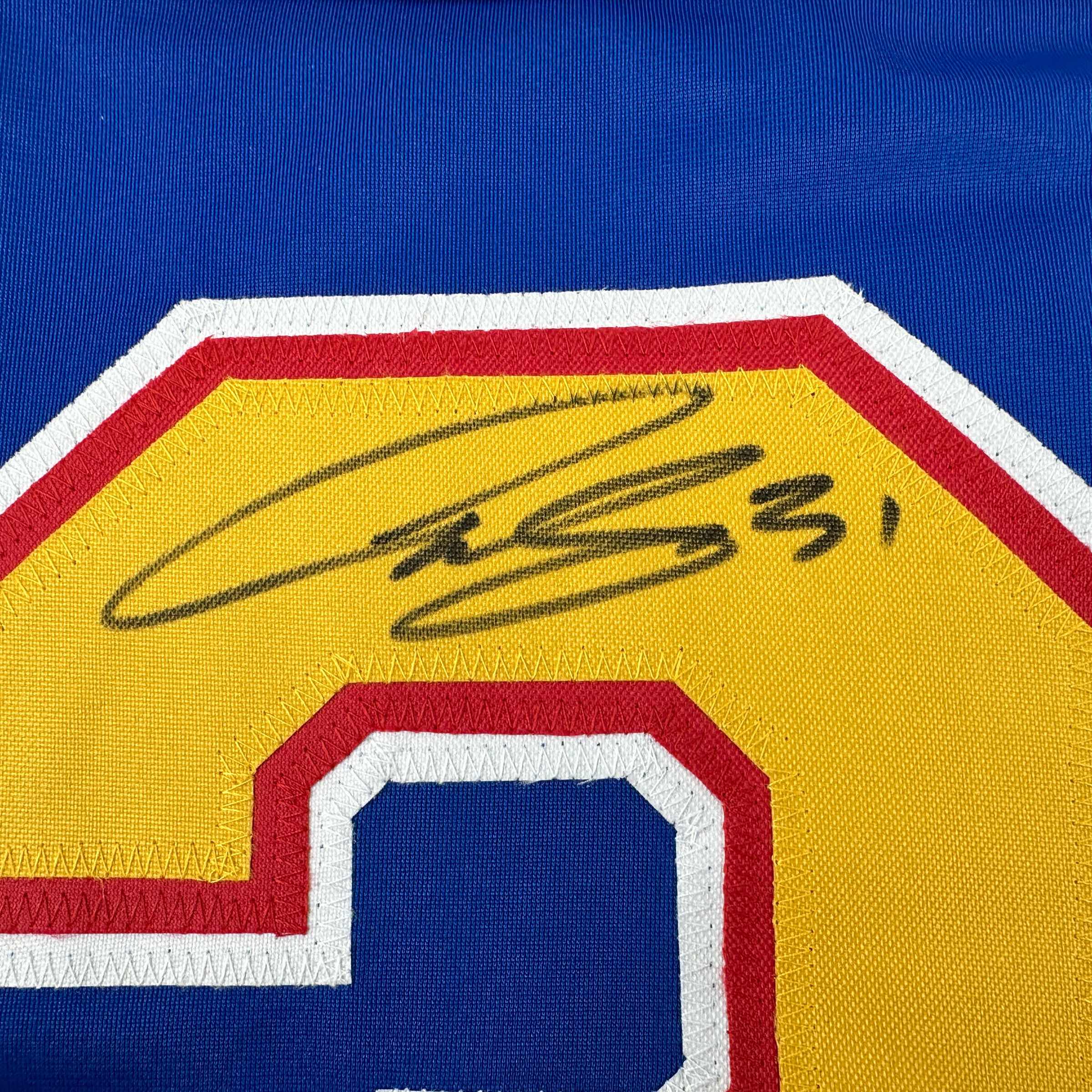 Autographed/Signed Curtis Joseph St. Louis Blue Hockey Jersey JSA COA - Image 3