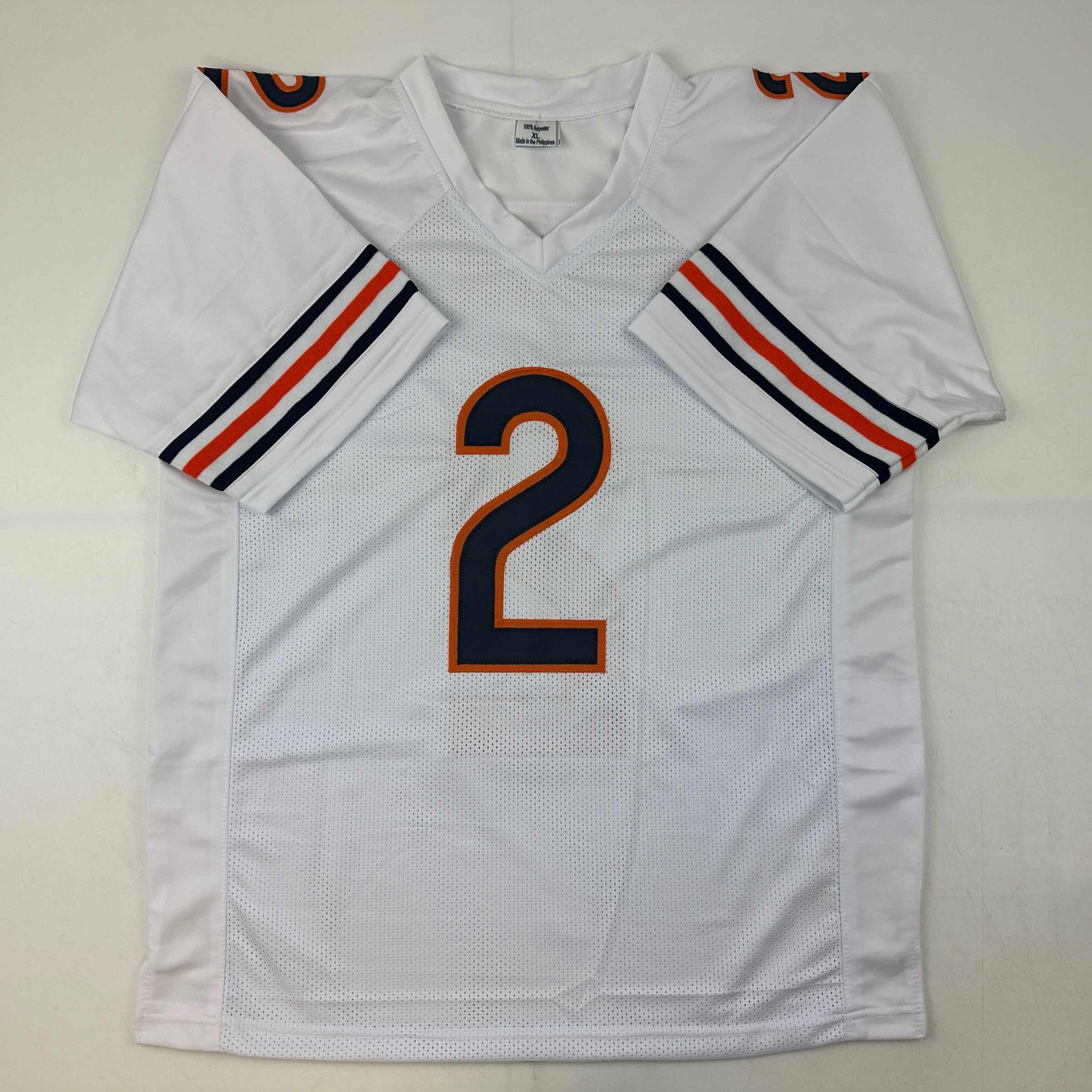 Autographed/Signed D.J. DJ Moore Chicago White Football Jersey Beckett BAS COA - Image 4