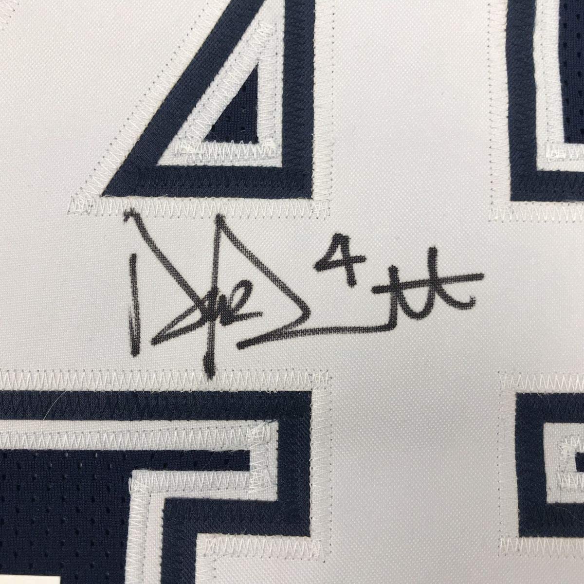 Autographed/Signed Dak Prescott Dallas Dark Blue Football Jersey JSA COA - Image 3