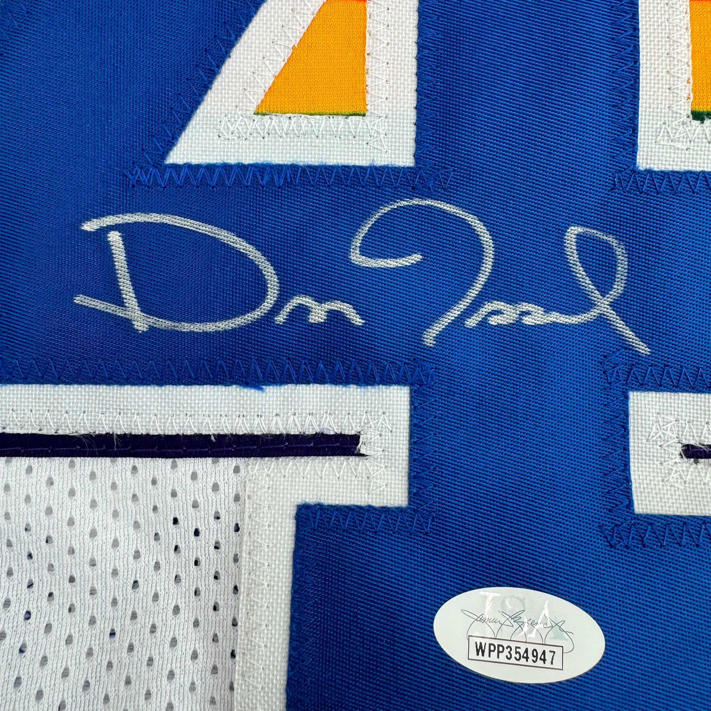 Autographed/Signed Dan Issel Denver White Retro Rainbow Basketball Jersey JSA COA - Image 3