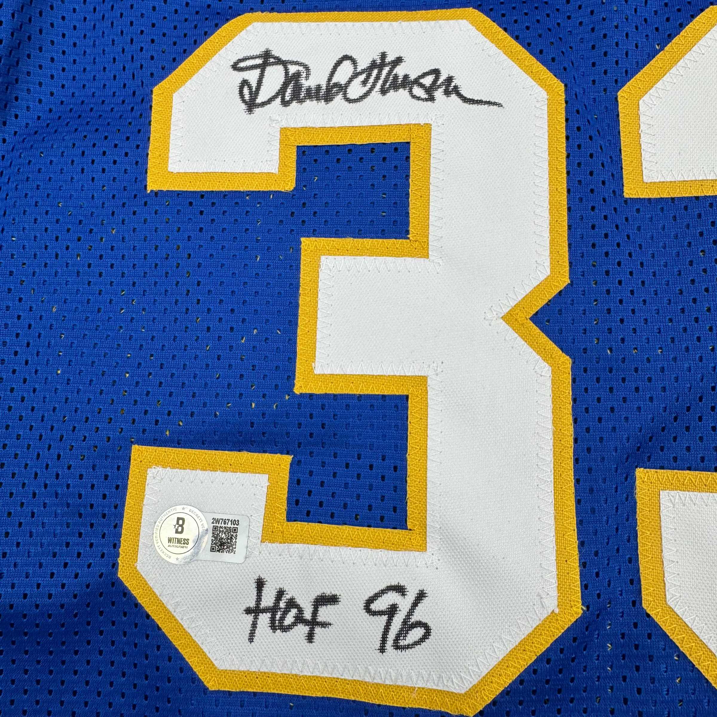 Autographed/Signed David Thompson HOF 96 Denver Blue Retro Rainbow Basketball Jersey Beckett BAS COA - Image 3