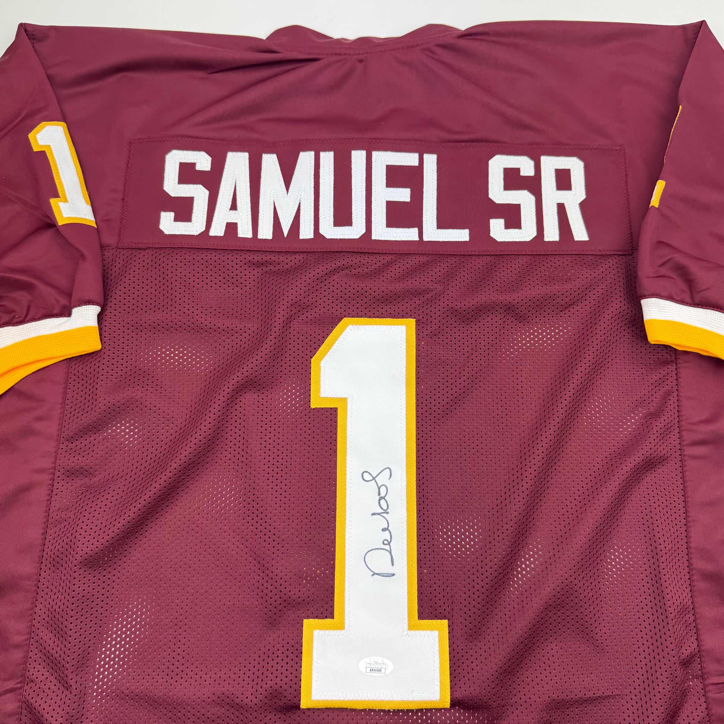 Autographed/Signed Deebo Samuel Washington Burgundy Football Jersey JSA COA - Image 2