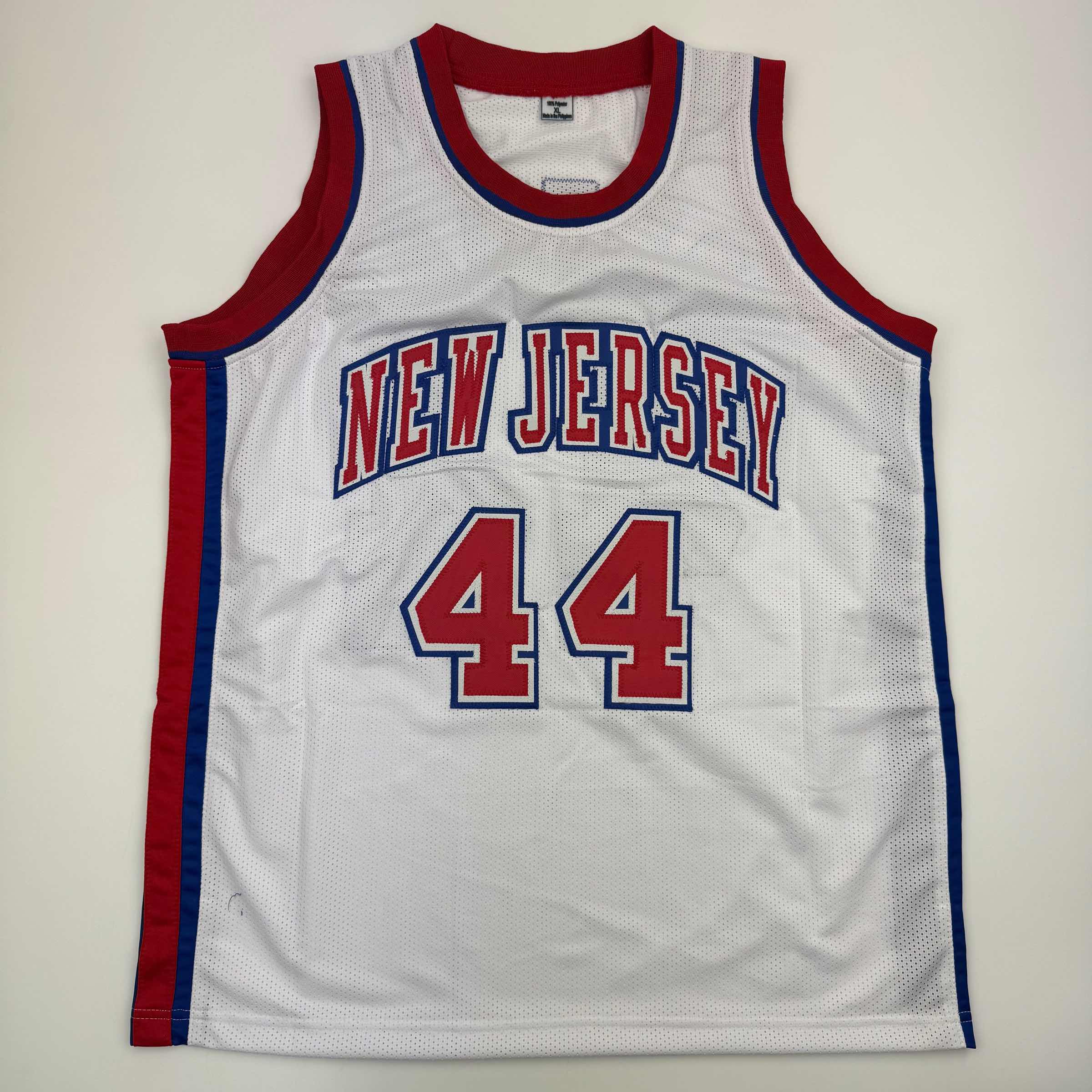 Autographed/Signed Derrick Coleman New Jersey NJ White Basketball Jersey Beckett BAS COA - Image 4