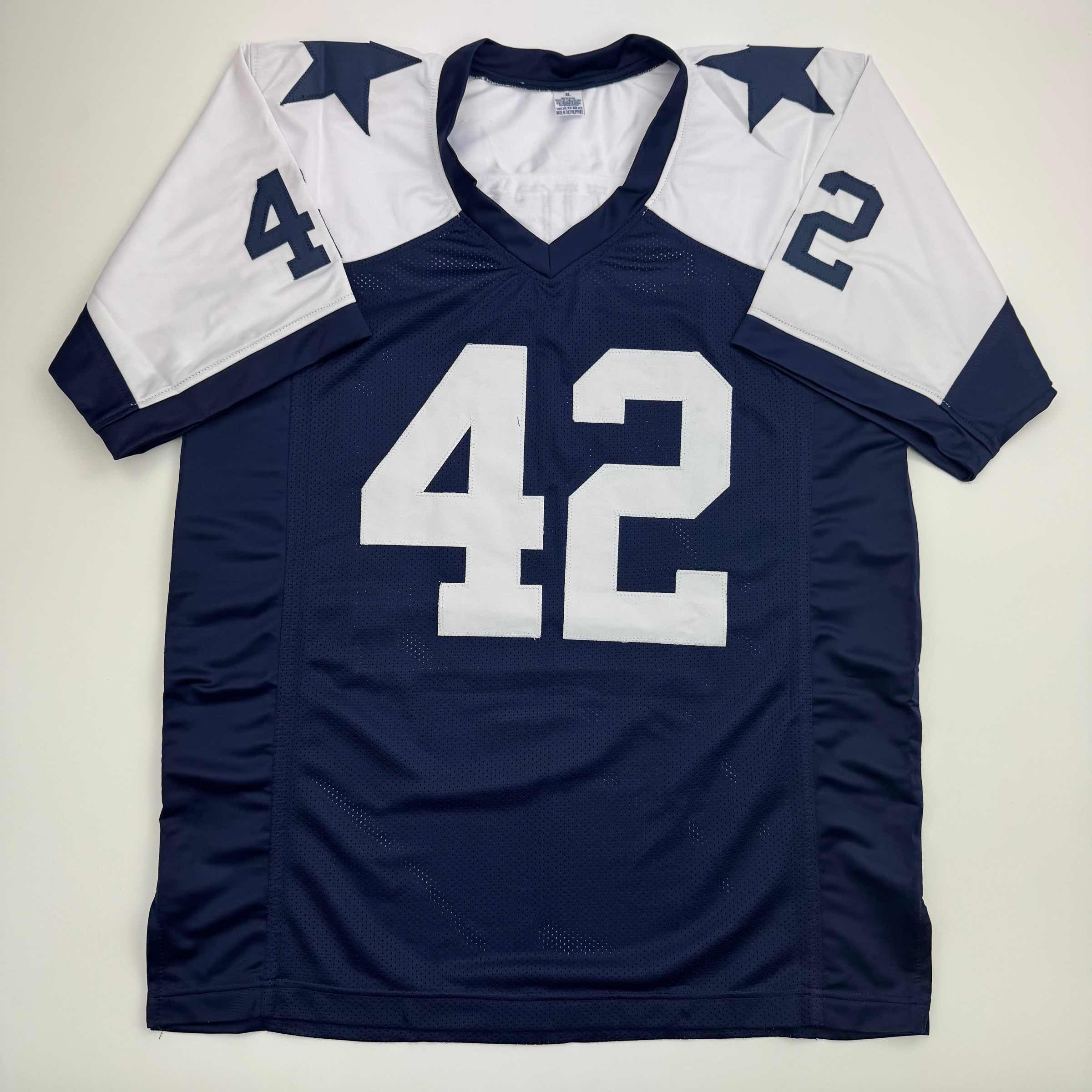 Autographed/Signed Deuce Vaughn Dallas Thanksgiving Day Football Jersey JSA COA - Image 4