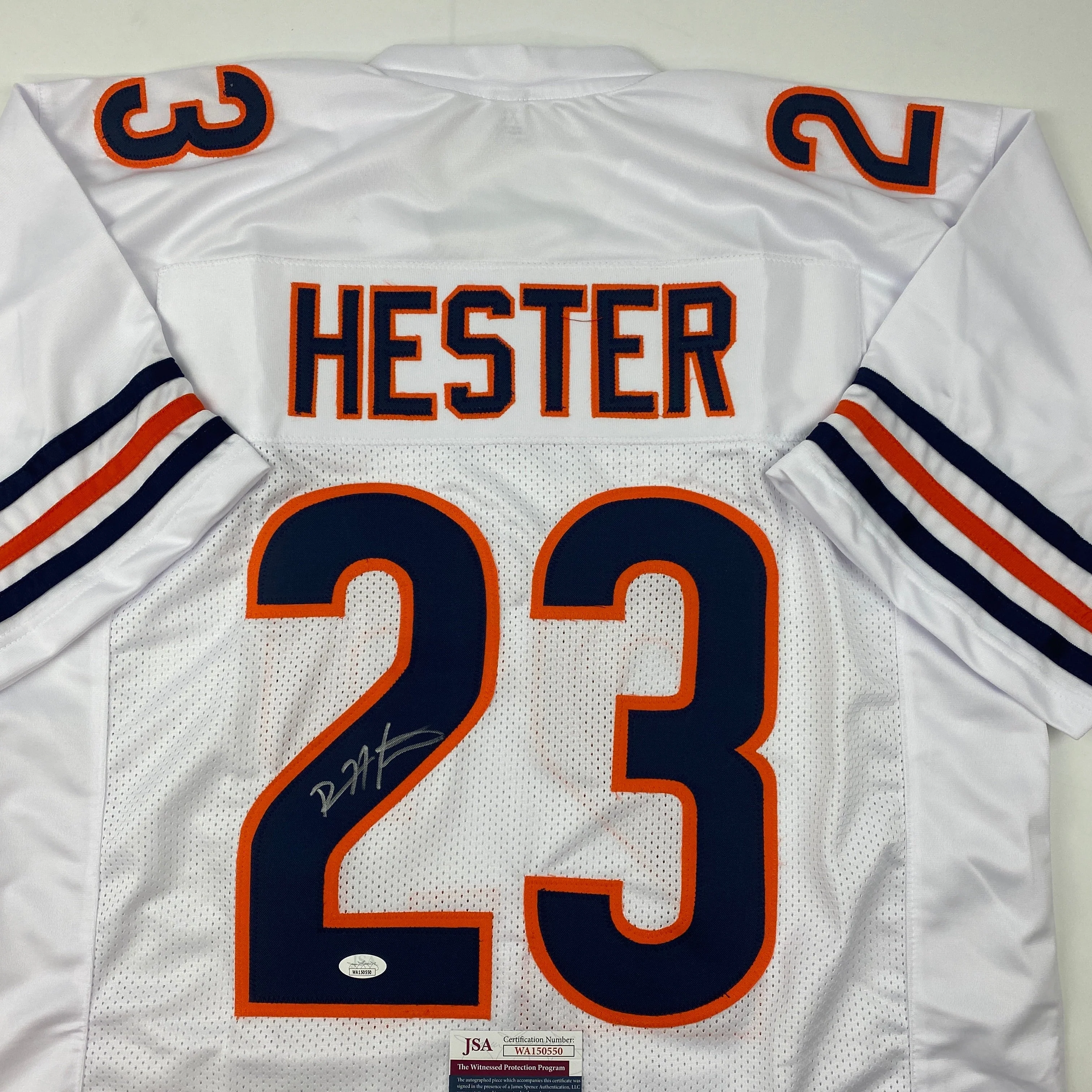 Autographed/Signed Devin Hester Chicago White Football Jersey JSA COA - Image 2