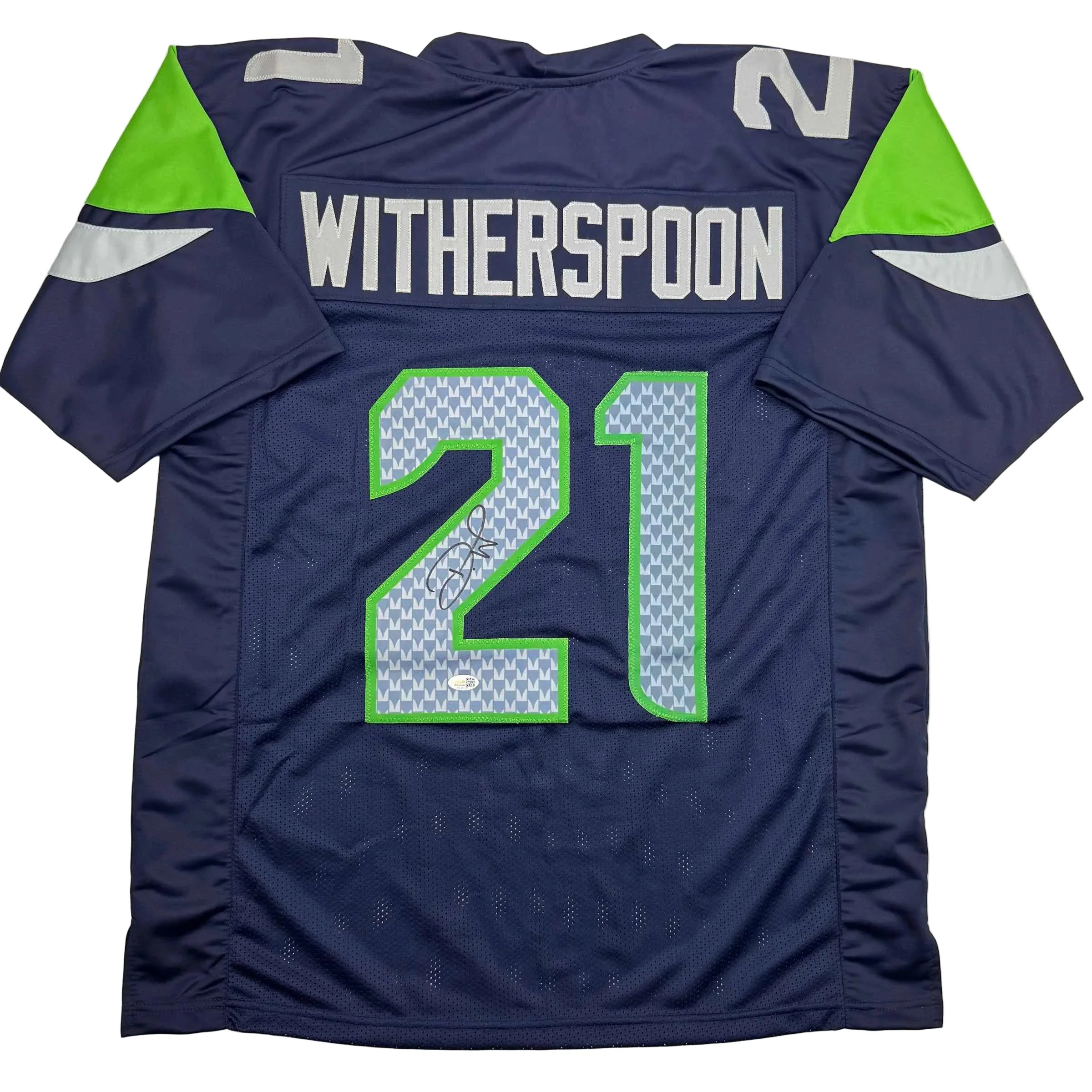 Autographed/Signed Devon Witherspoon Seattle Blue Football Jersey JSA COA