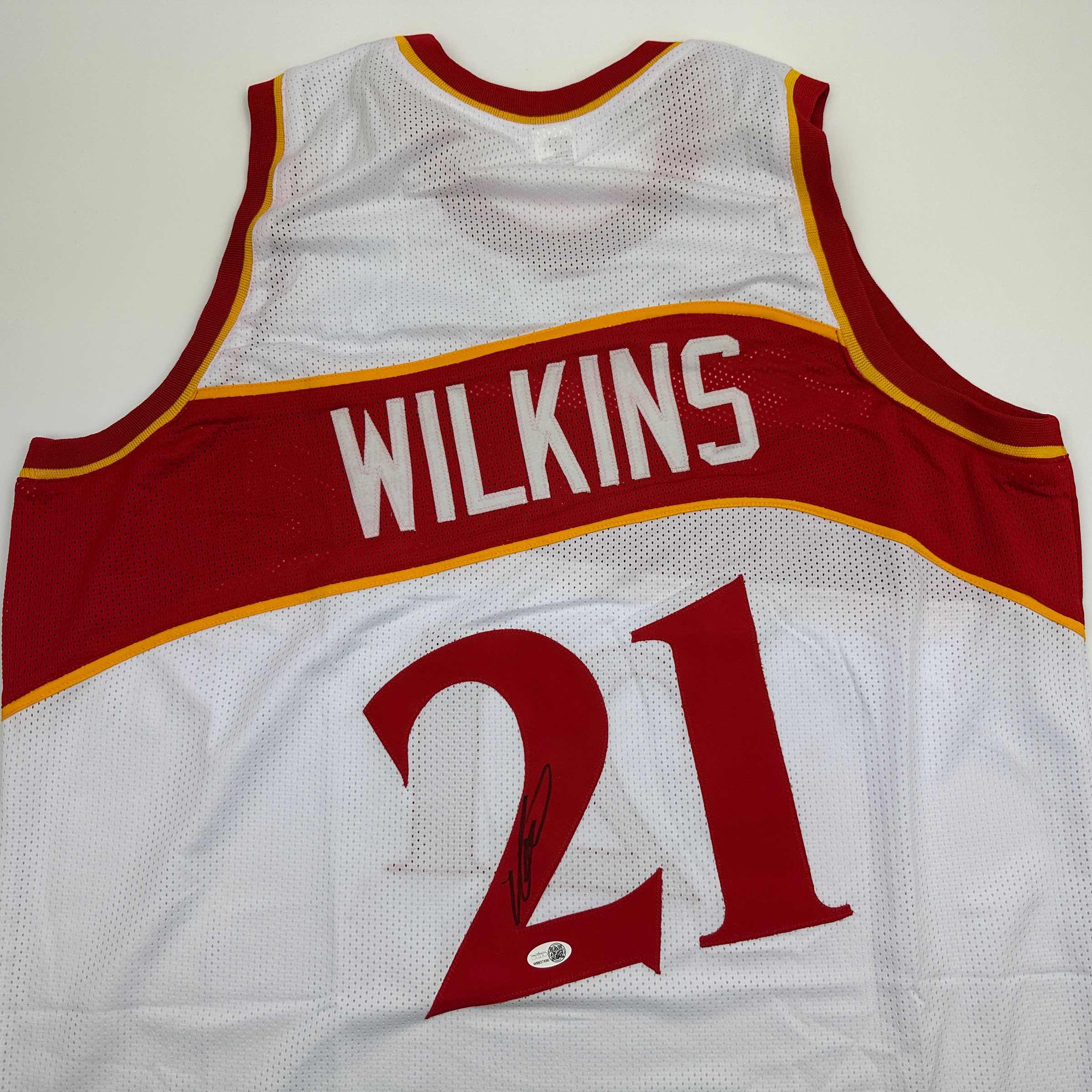 Autographed/Signed Dominique Wilkins Atlanta White Basketball Jersey JSA COA - Image 2