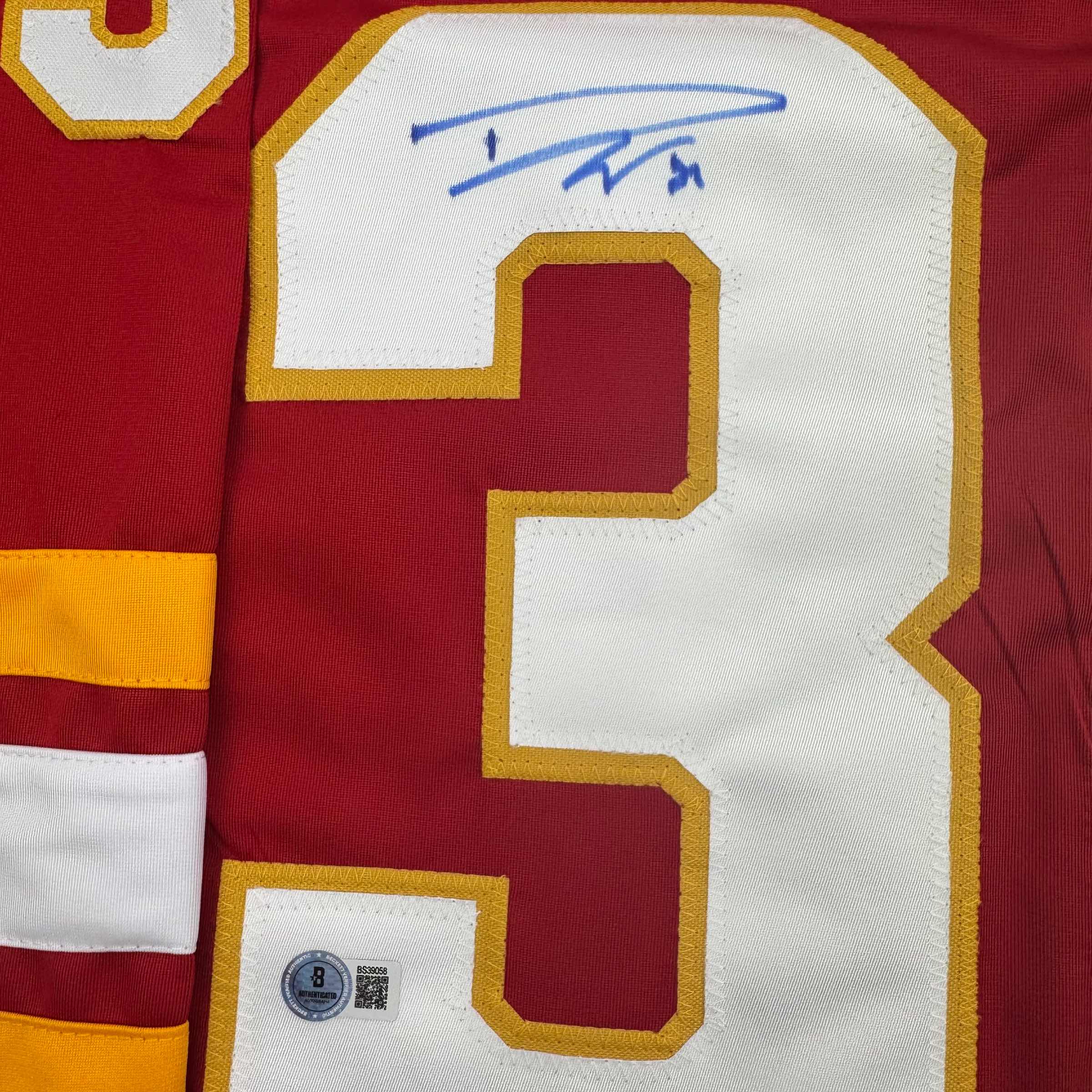 Autographed/Signed Dustin Wolf Calgary Red Hockey Jersey Beckett BAS COA - Image 3