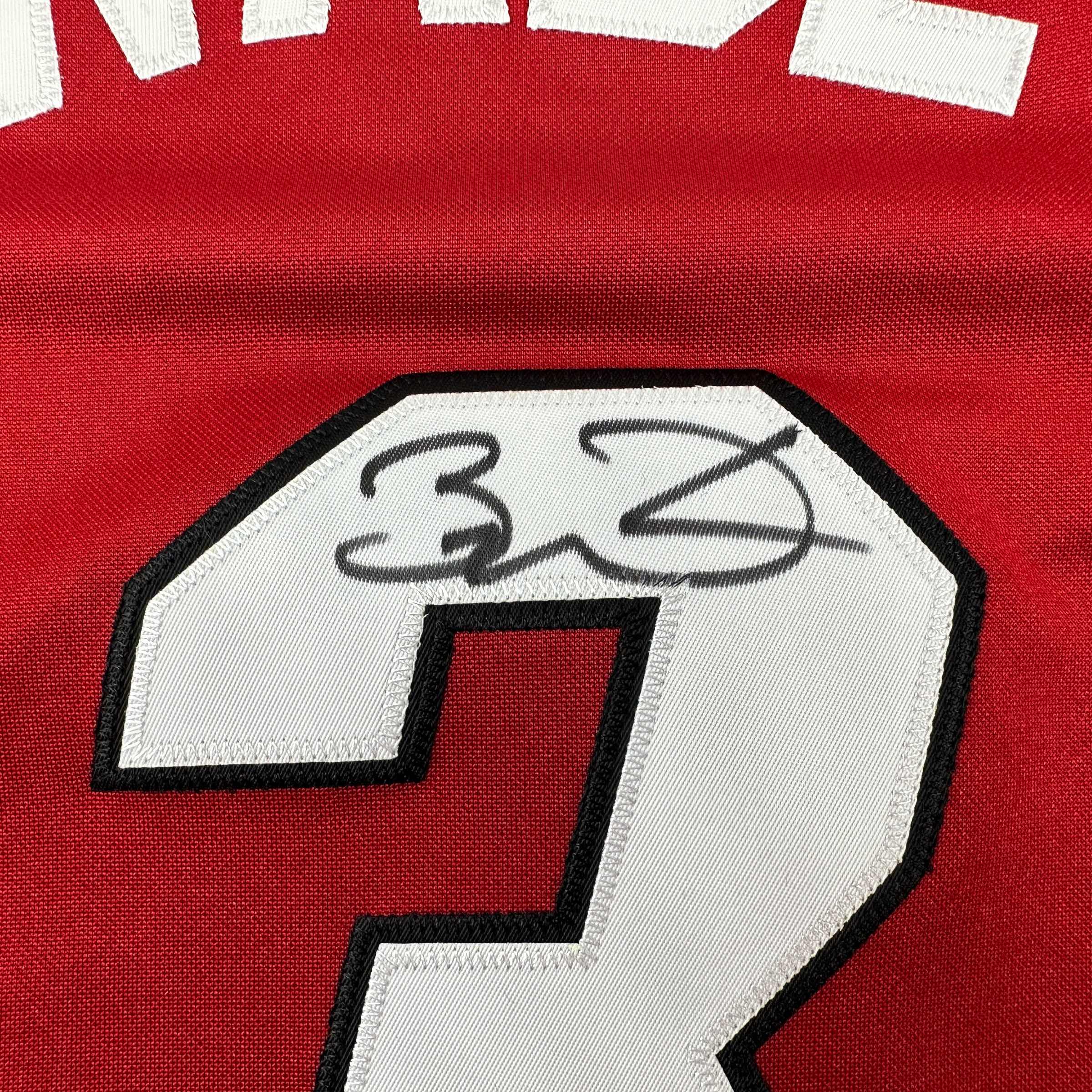 Autographed/Signed Dwyane Wade Miami Heat Red 2005-06 M&N Authentic Basketball Jersey Fanatics COA - Image 3