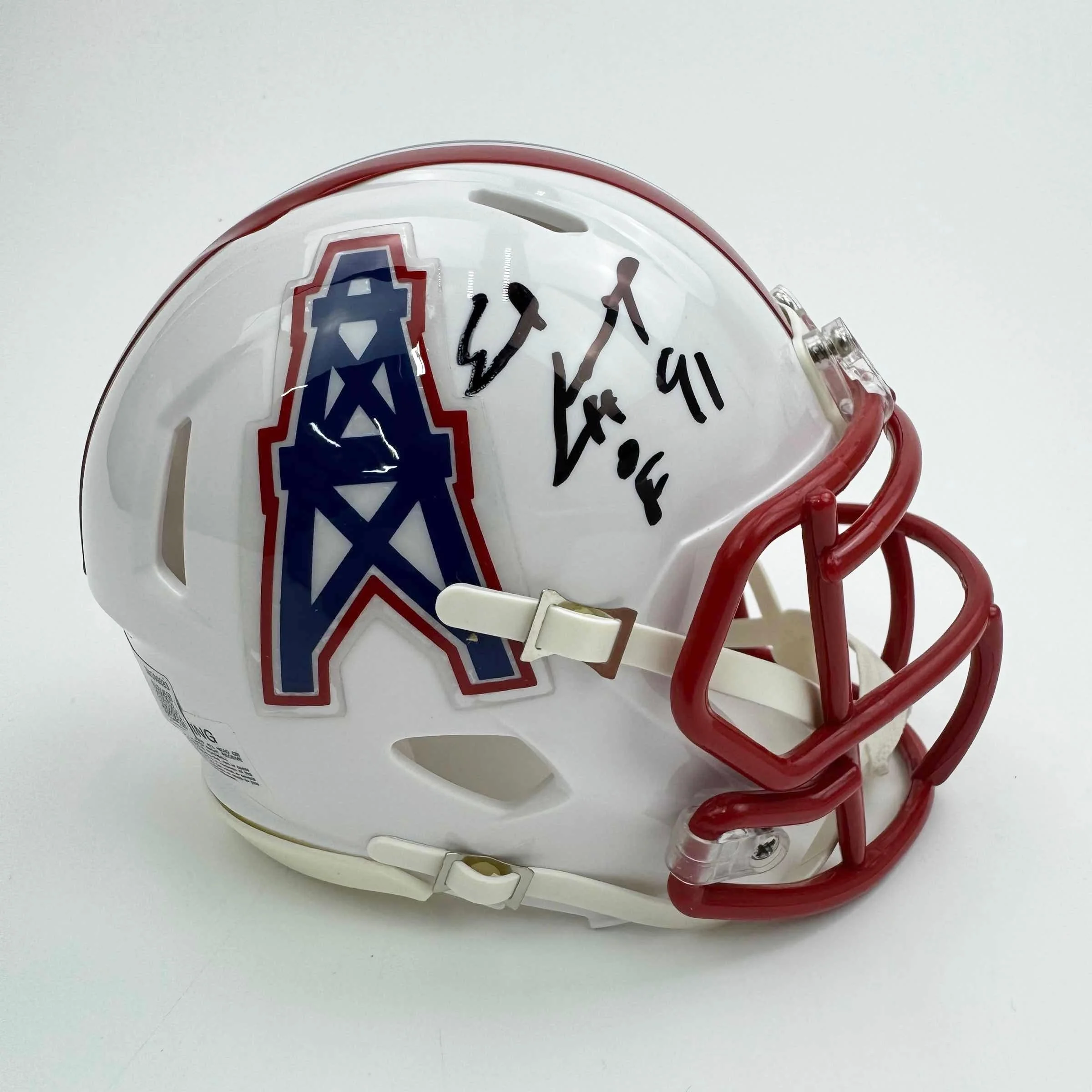 Autographed/Signed Earl Campbell Houston Oilers Mini Football Helmet JSA COA - Image 4
